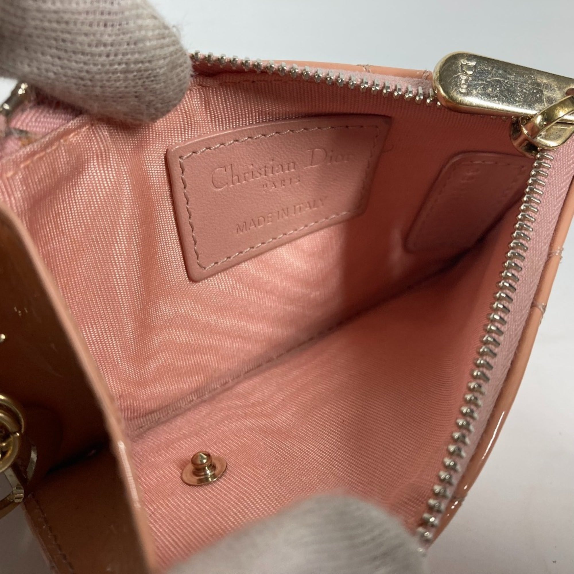 Christian Dior Pink Leather Coin Purse/Coin Case ()