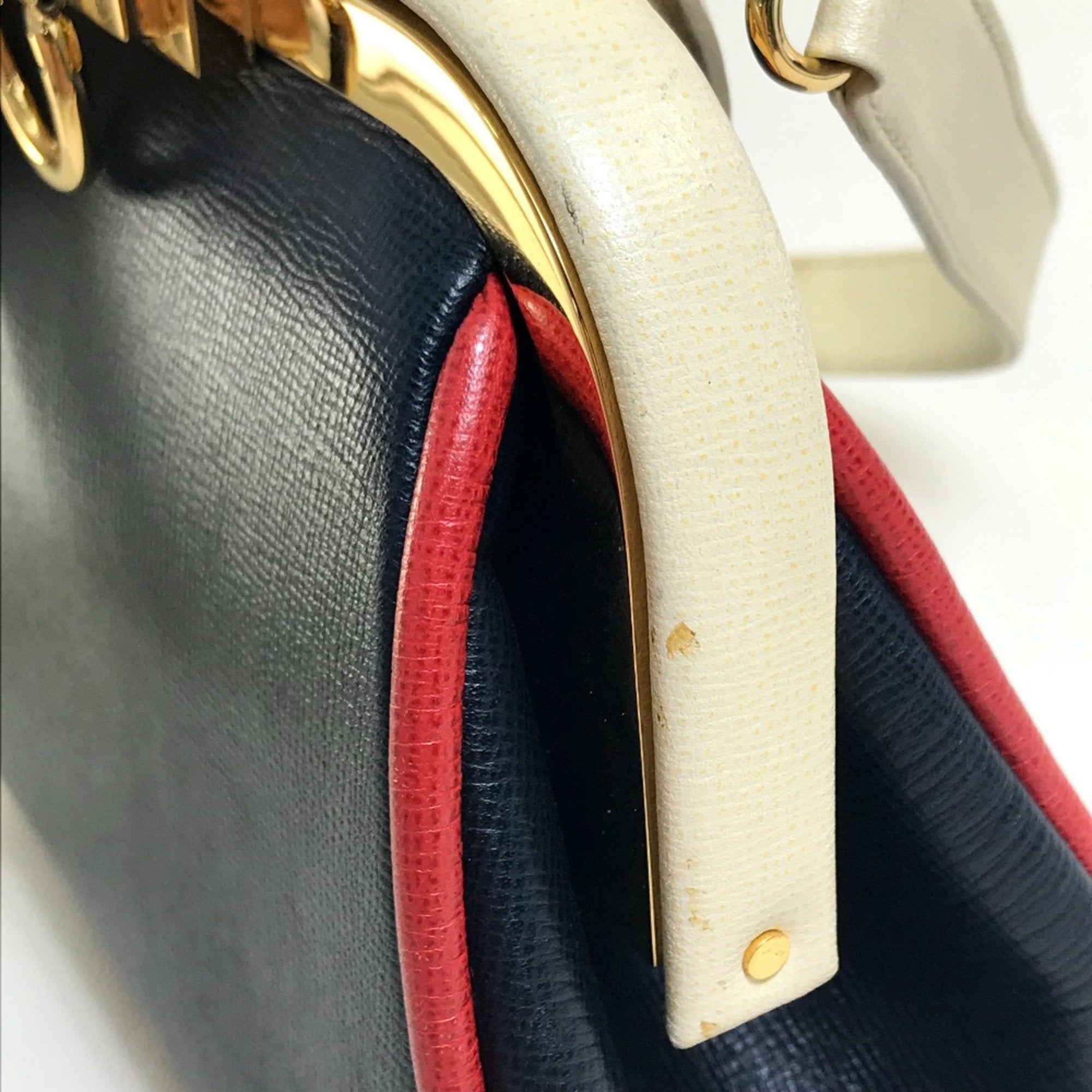 Christian Dior Navy Leather Handbag ()