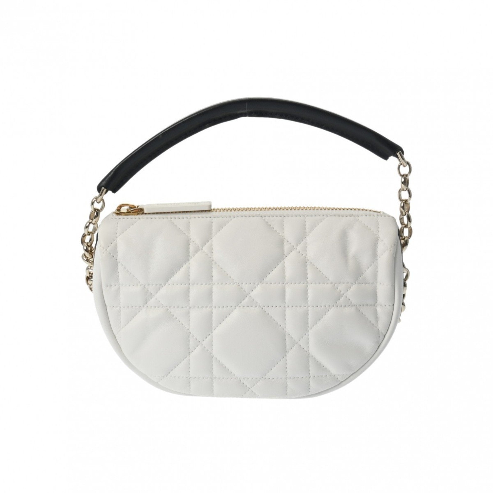 Christian Dior Black White Leather Shoulder Bag ()