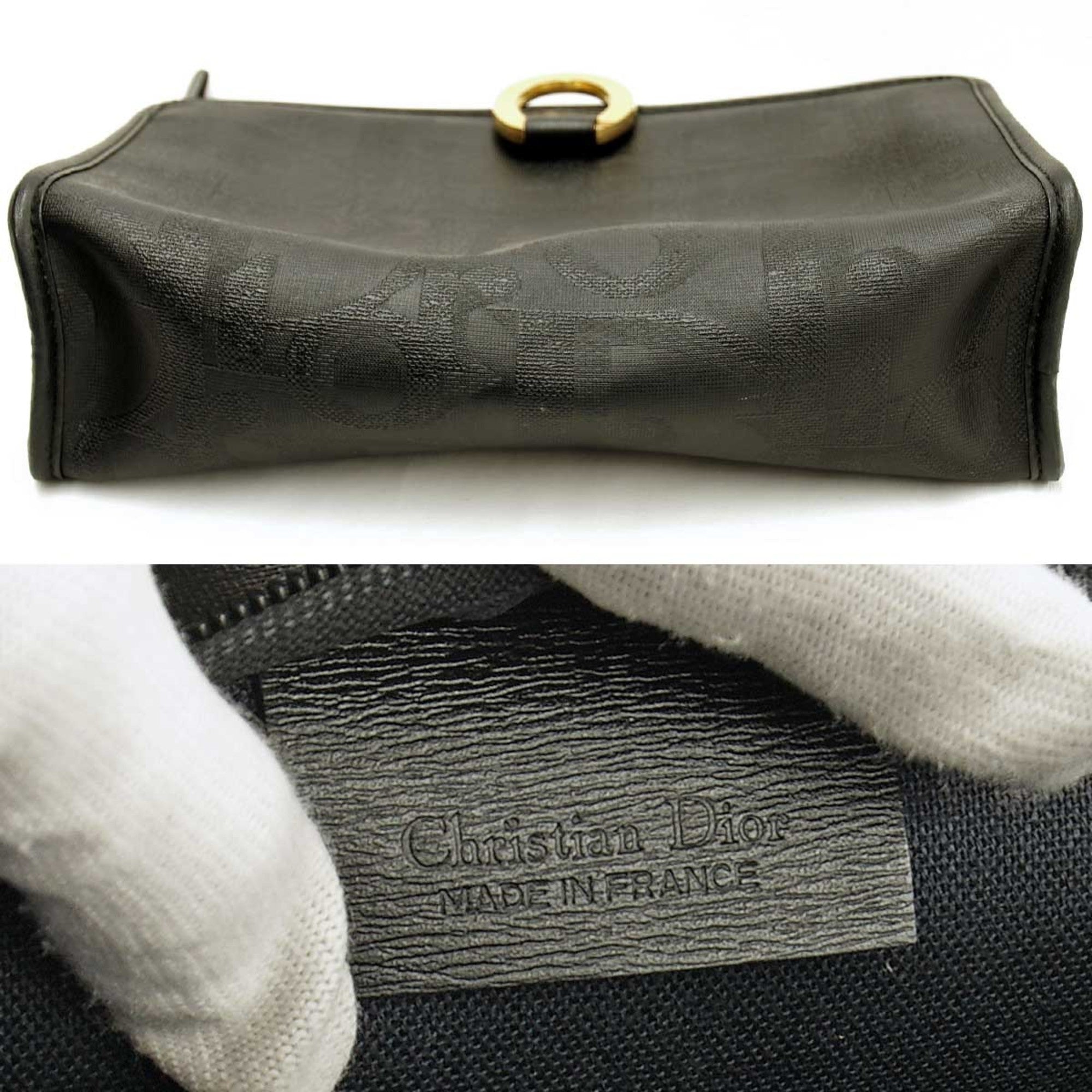 Christian Dior Black Leather Clutch Bag ()