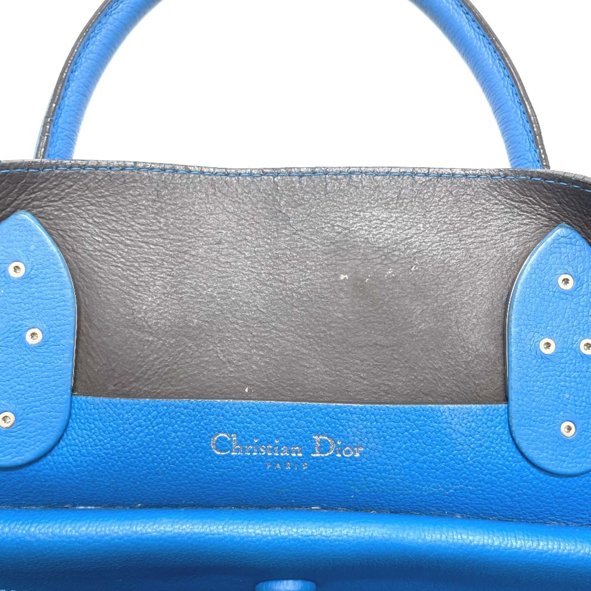 Christian Dior Blue Leather Tote Bag ()