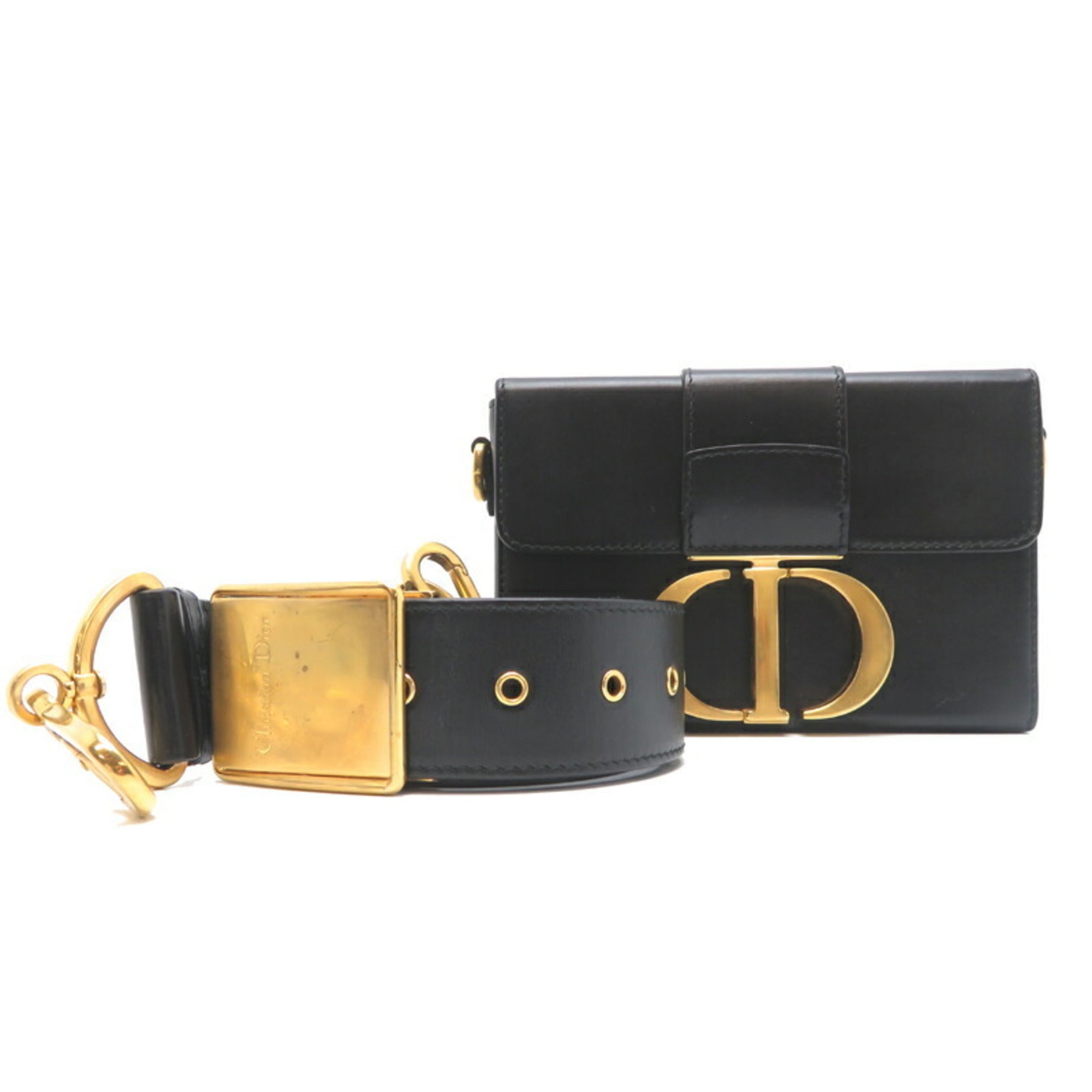 Christian Dior Black Leather Shoulder Bag ()