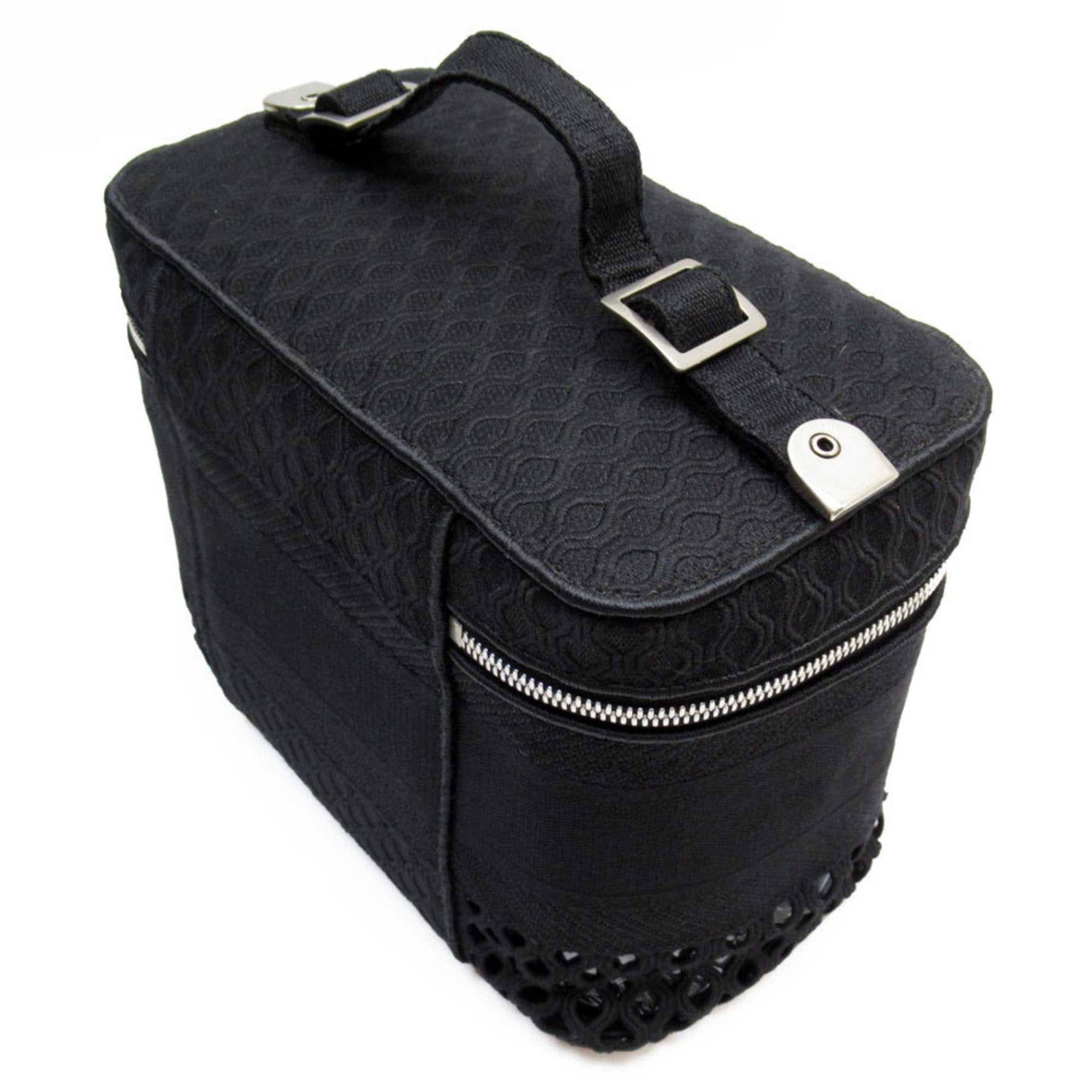 Christian Dior Black Canvas Handbag Vanity Bag ()