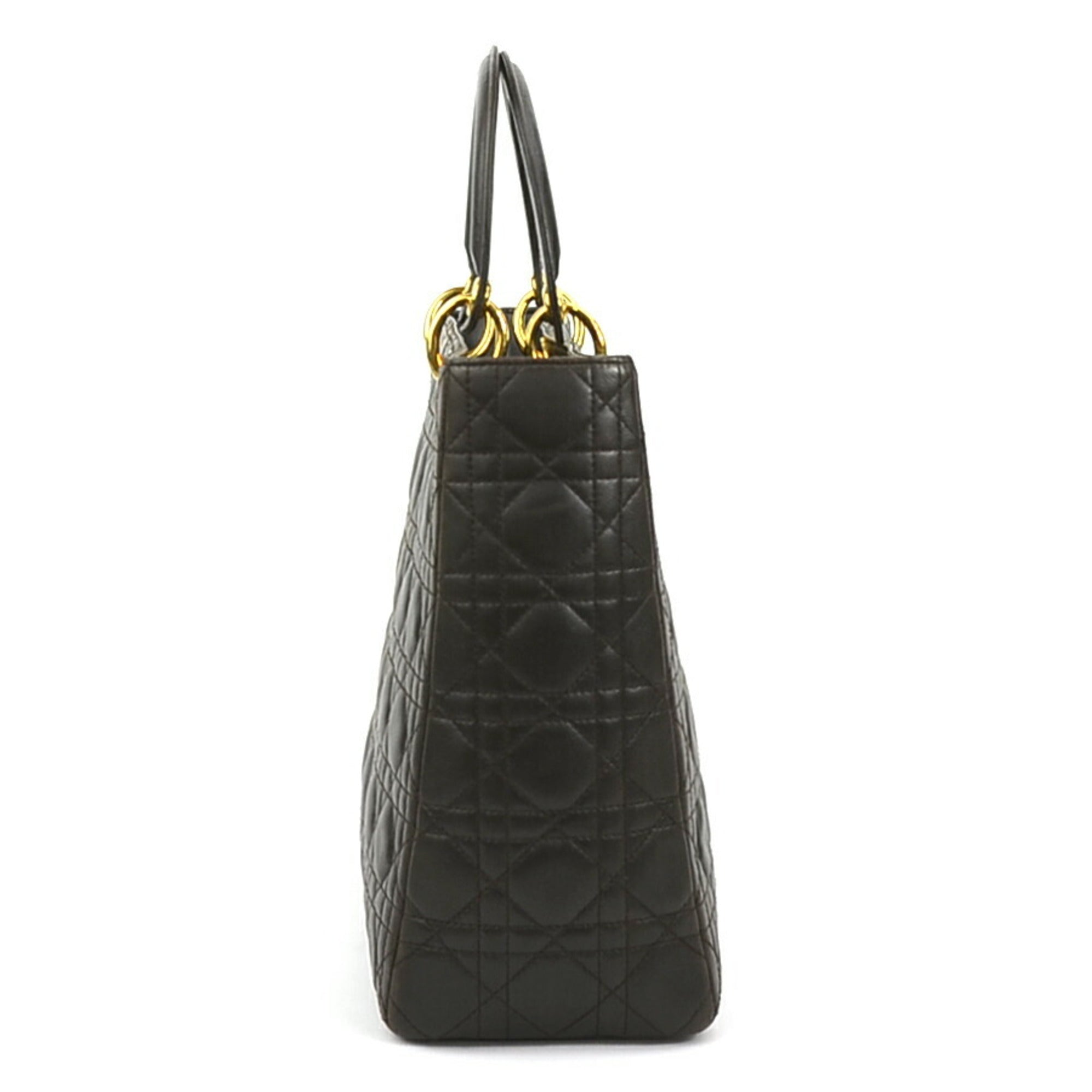 Christian Dior Dark Brown Leather Handbag Shoulder Bag ()