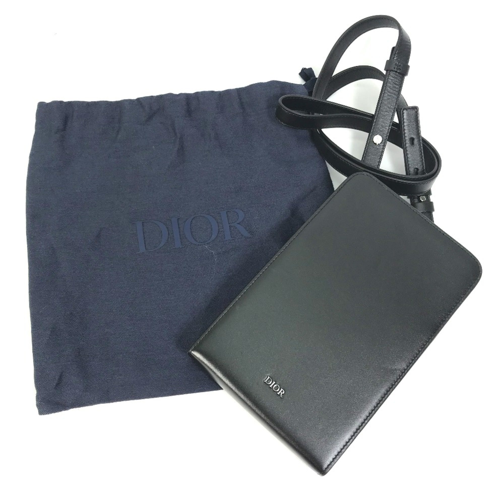 Christian Dior Black Leather Shoulder Bag ()