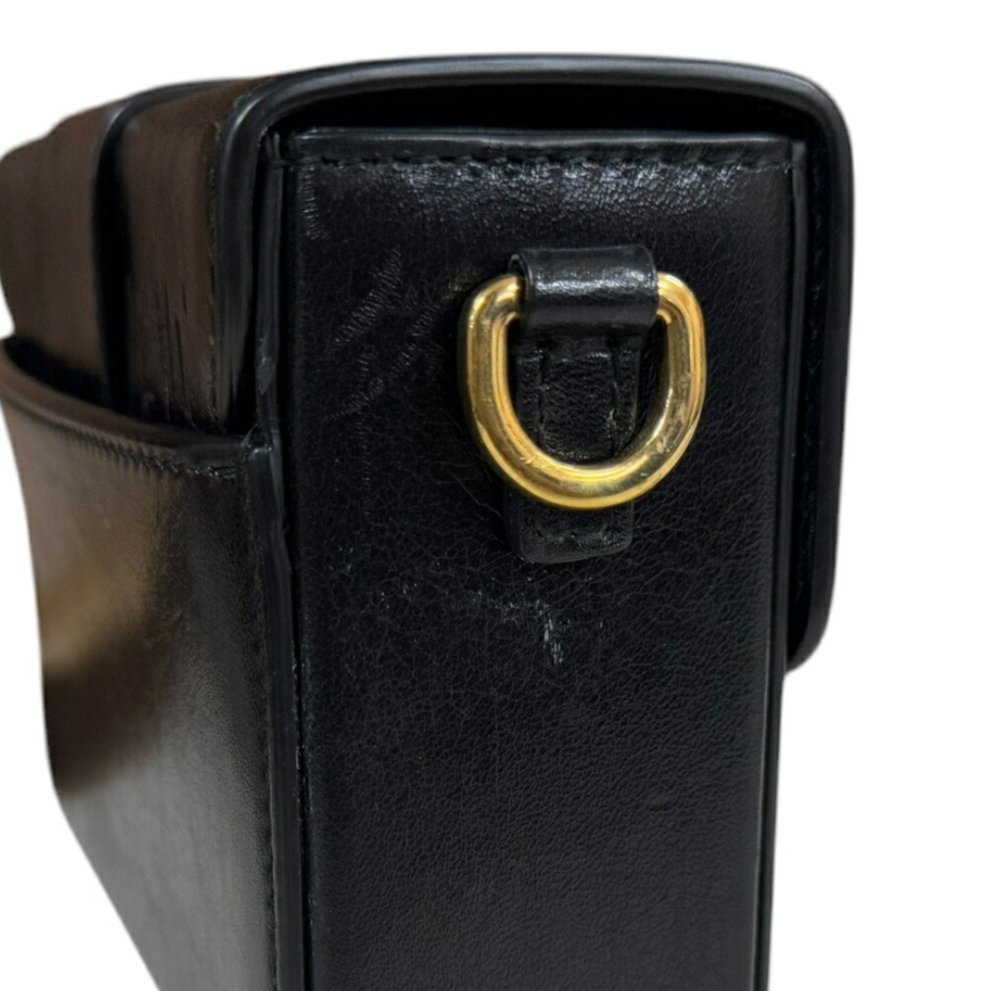 Christian Dior Black Leather Shoulder Bag ()