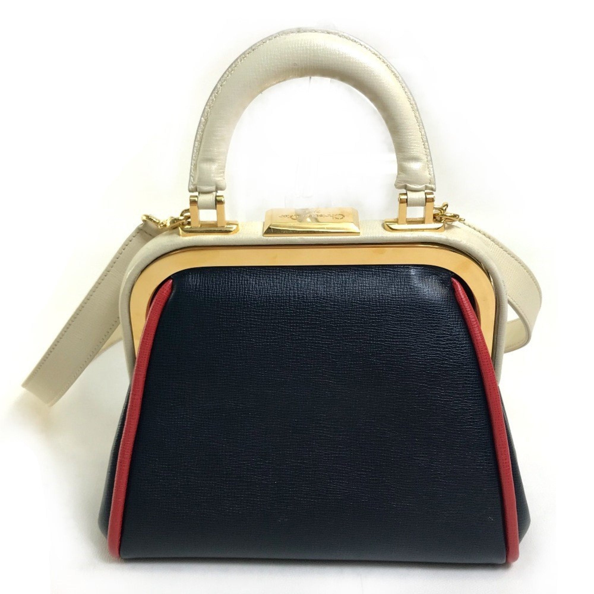 Christian Dior Navy Leather Handbag ()