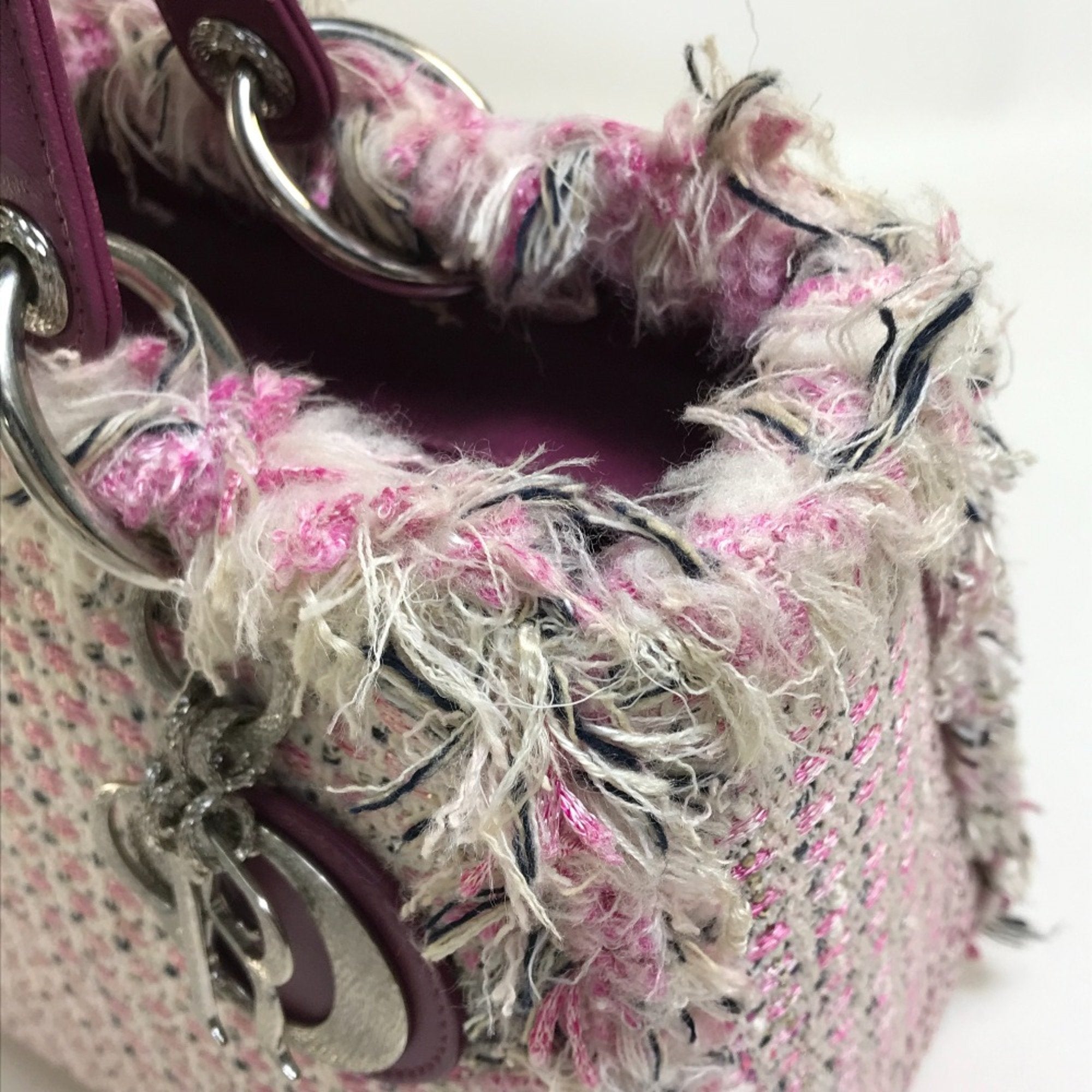 Christian Dior Pink Tweed Handbag ()