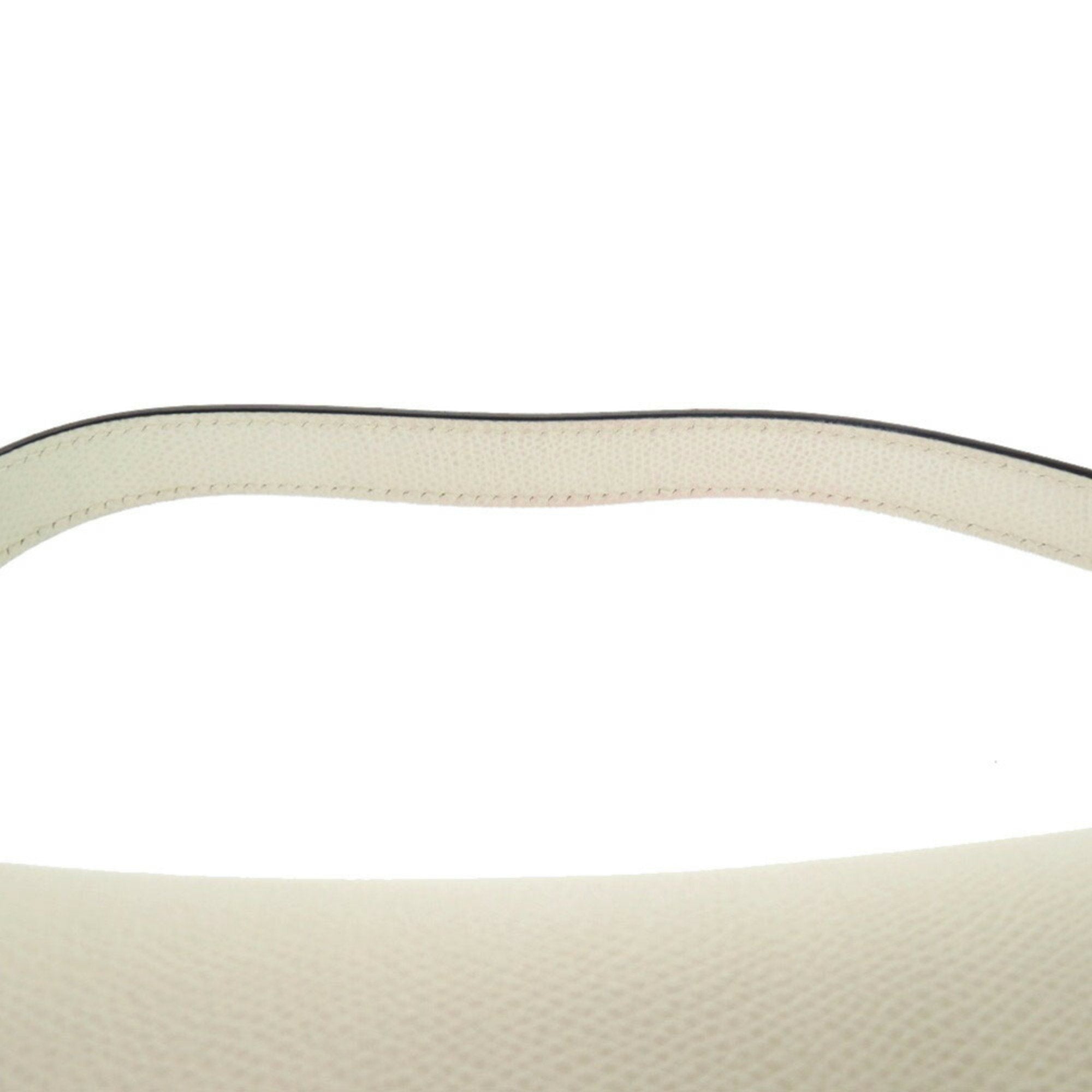 Christian Dior White Leather Handbag Saddle Bag ()
