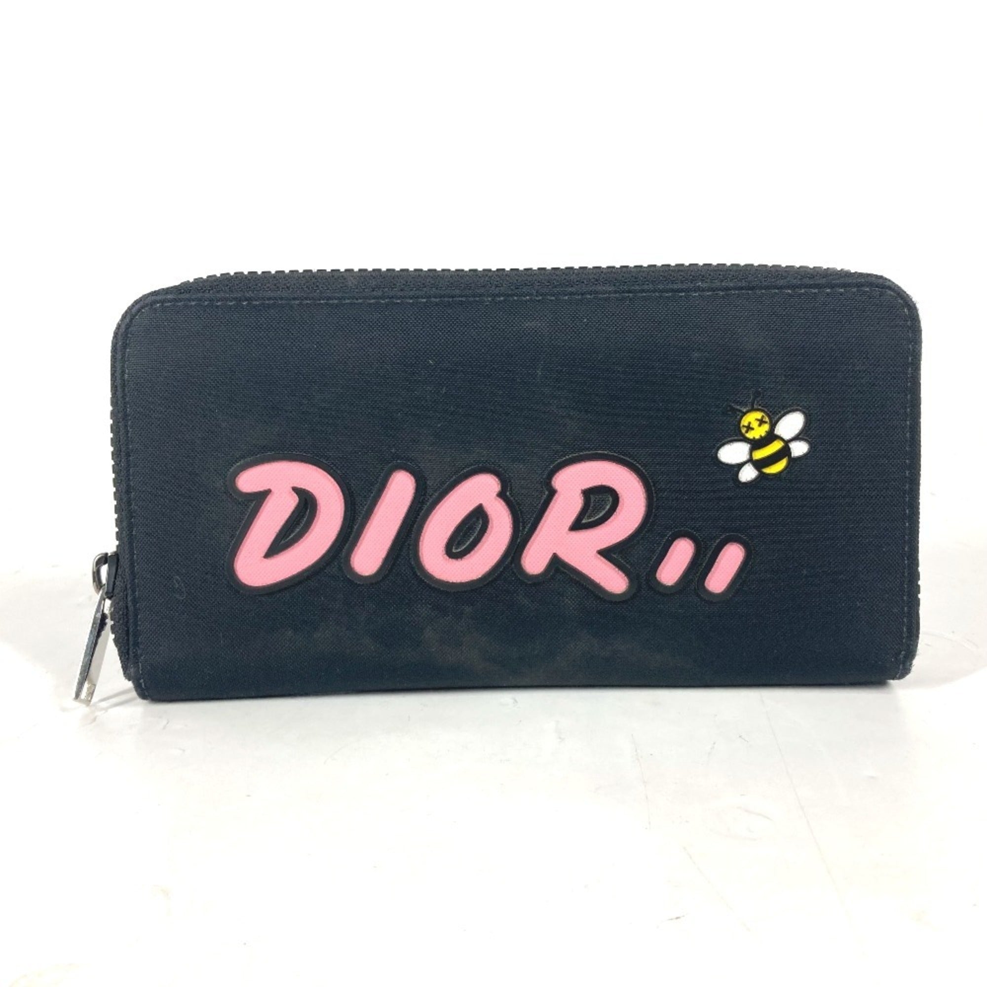 Christian Dior Black Pink Nylon Long Wallet (Bi-Fold) ()