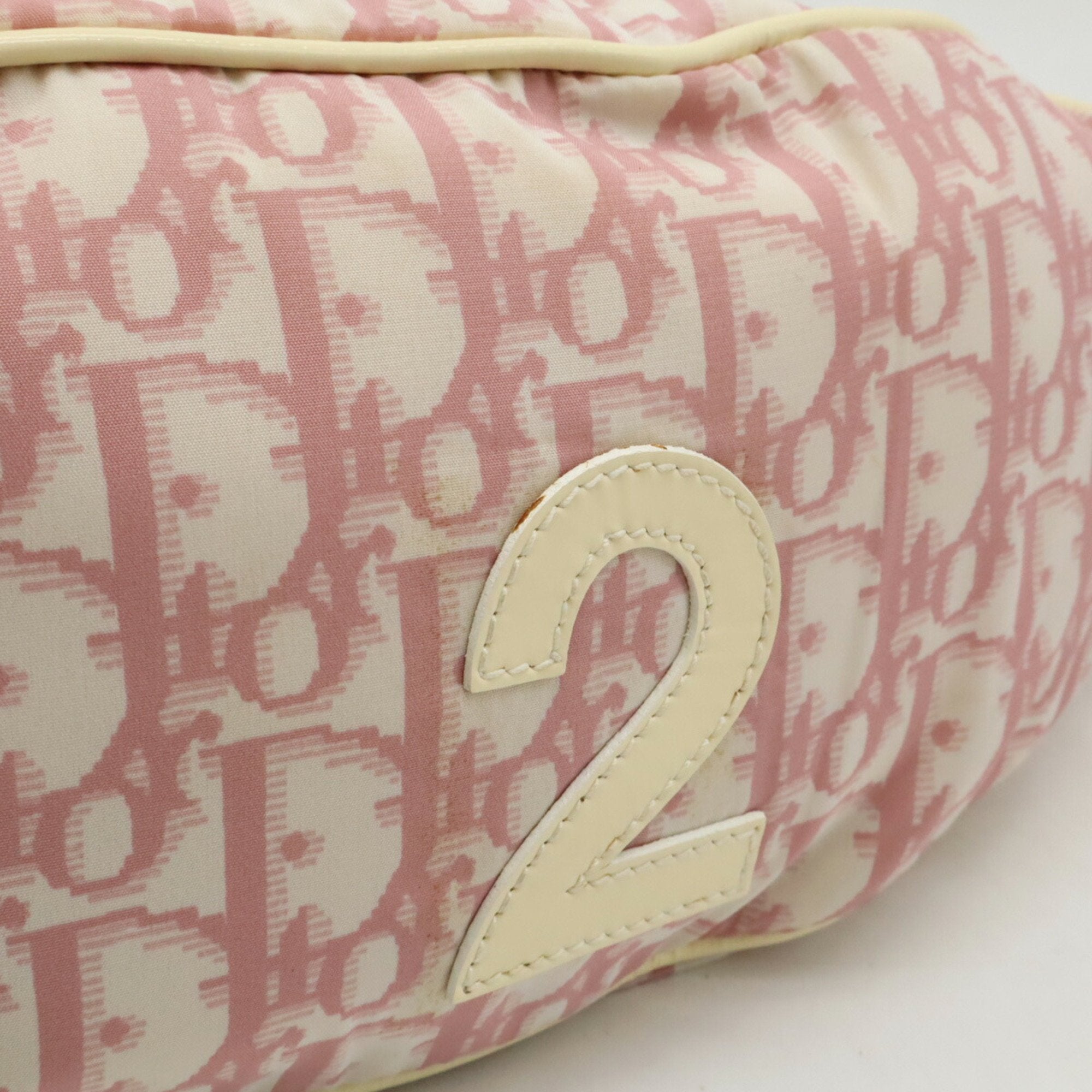 Christian Dior Pink White Nylon Patent Leather Fanny Pack Pouch ()