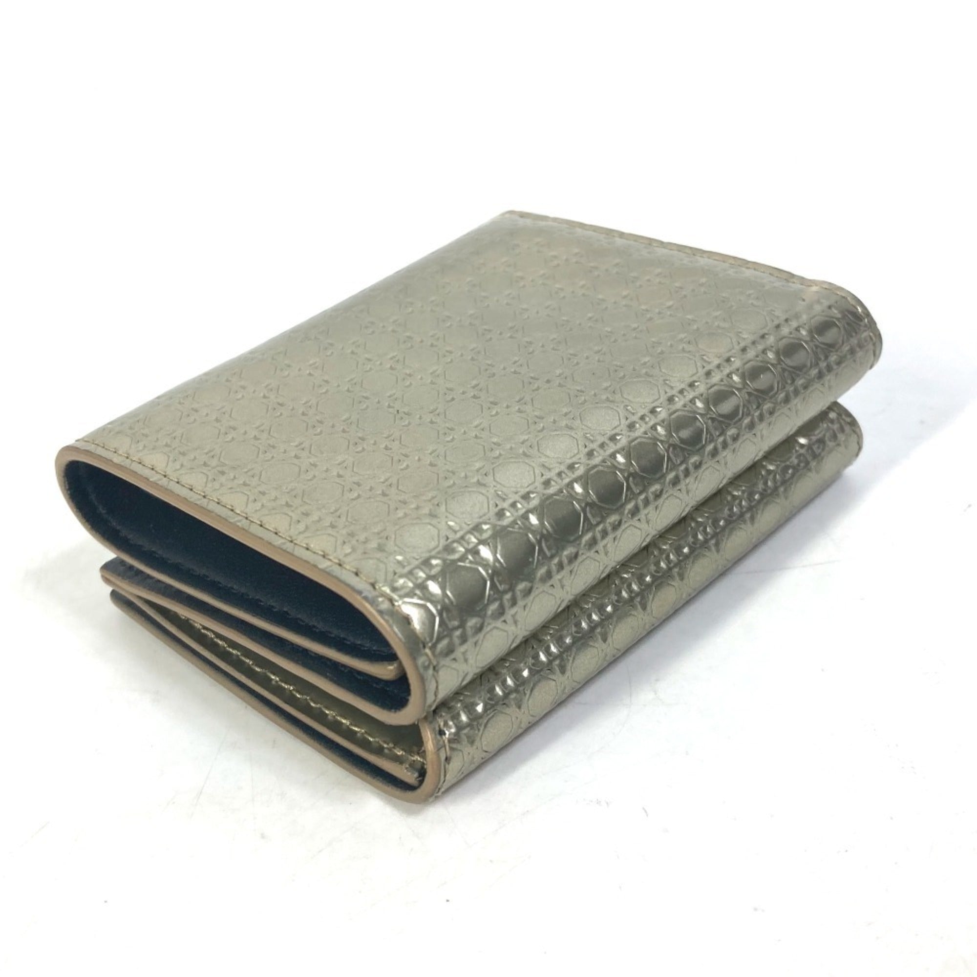 Christian Dior Gold Leather Wallet (Tri-Fold) ()