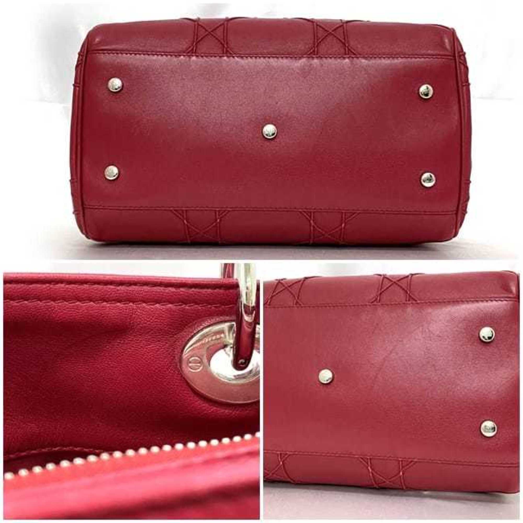 Christian Dior Pink Leather Handbag Shoulder Bag ()