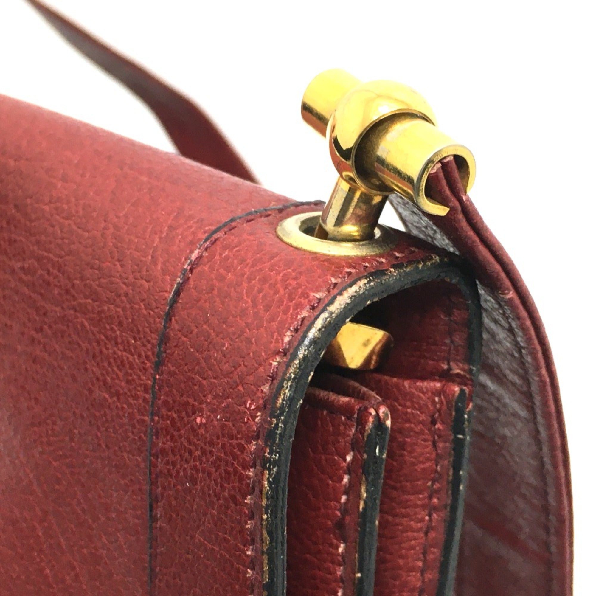 Christian Dior Red Leather Shoulder Bag ()