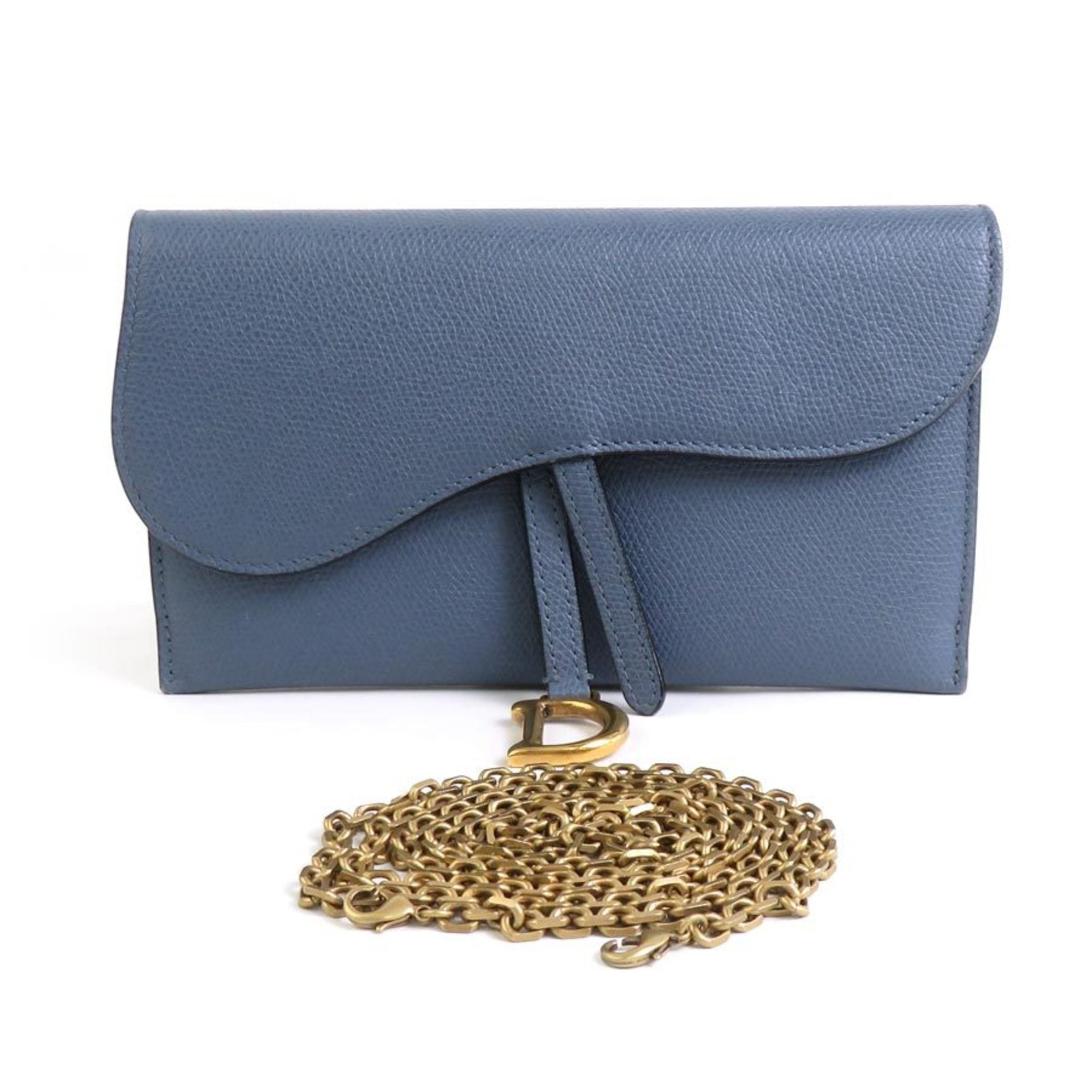 Christian Dior Dark Blue Leather Coin Purse/Coin Case ()