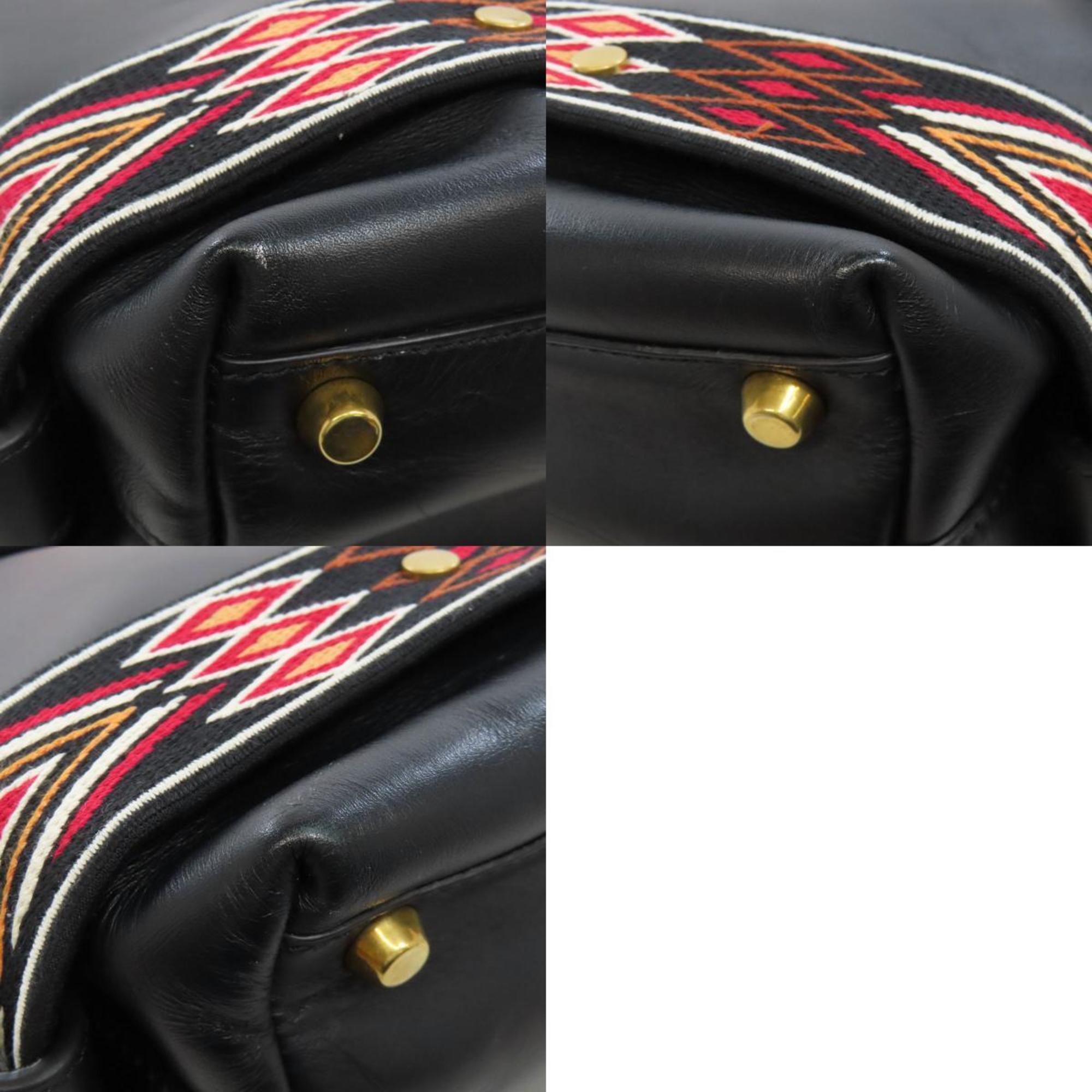 Christian Dior Black Leather Shoulder Bag ()