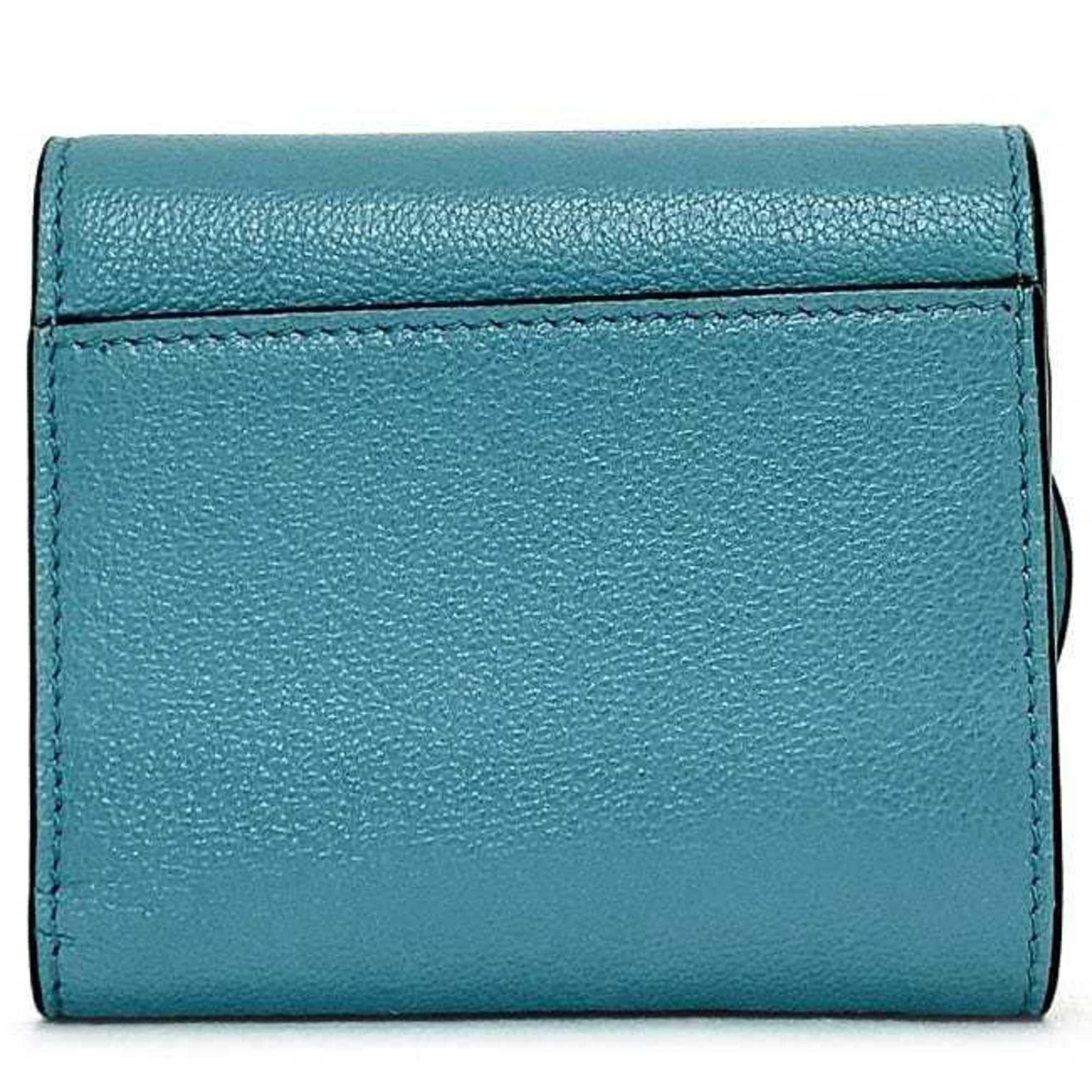 Christian Dior Blue Leather Wallet (Tri-Fold) ()