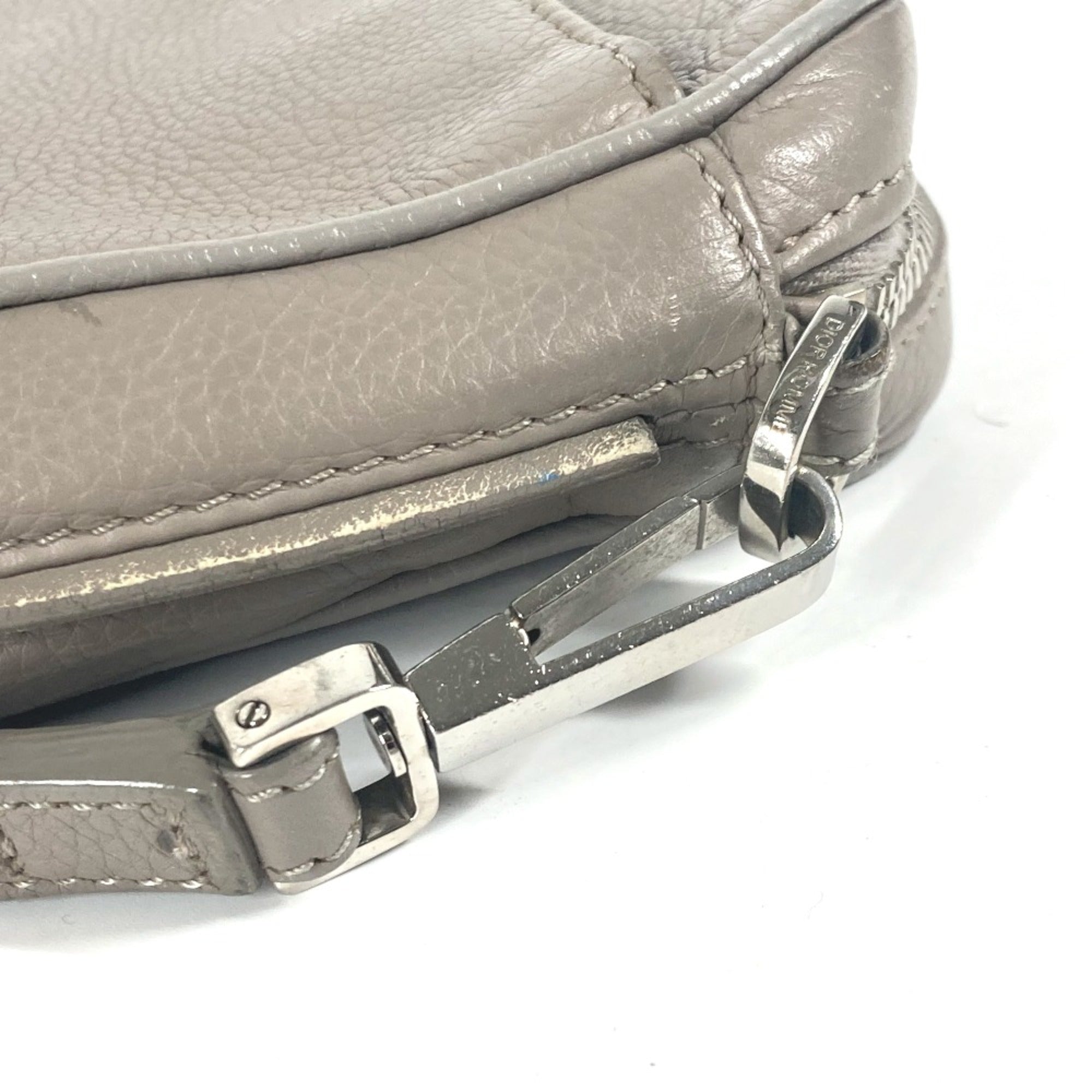 Christian Dior Gray Leather Clutch Bag ()