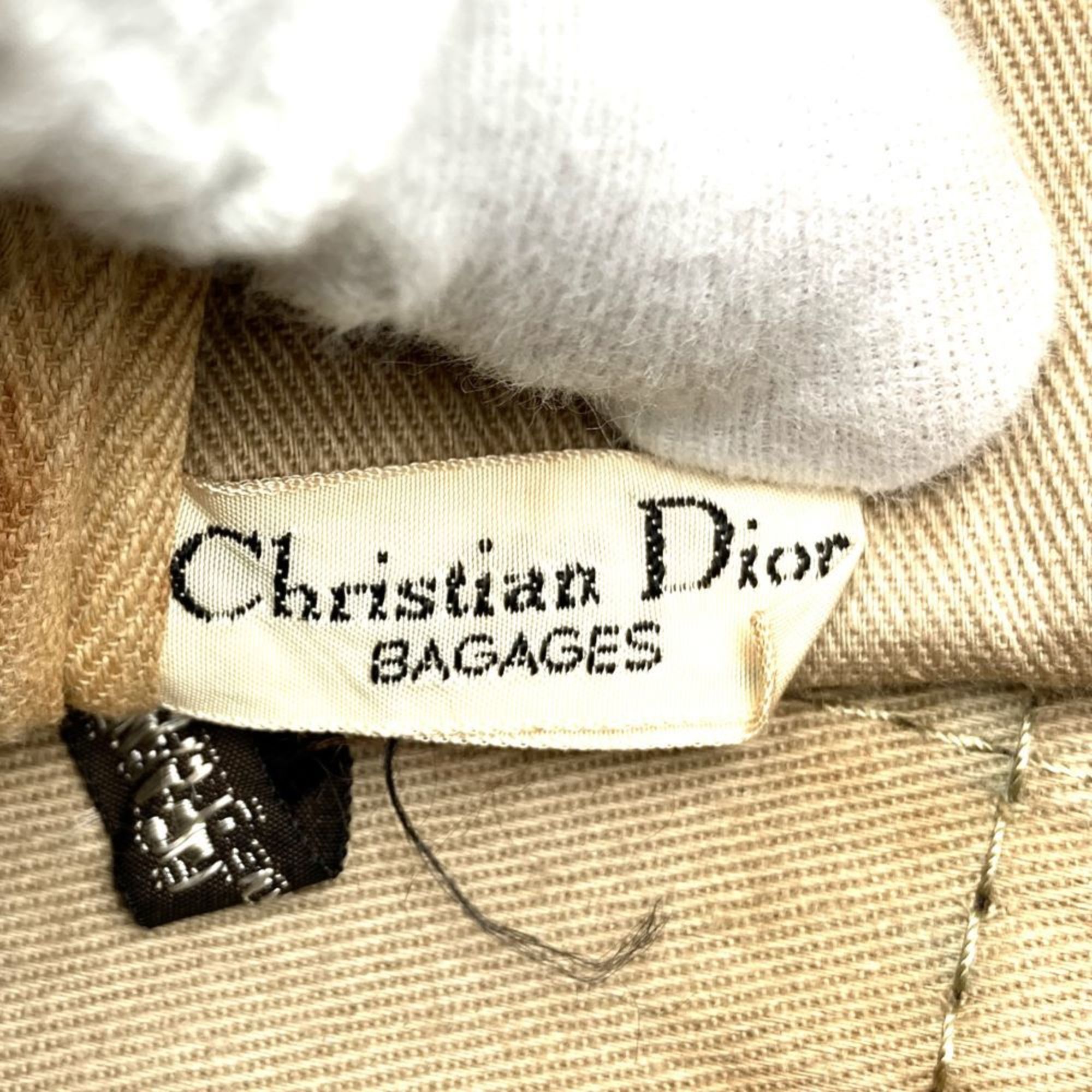 Christian Dior Navy Canvas Leather Boston Bag ()