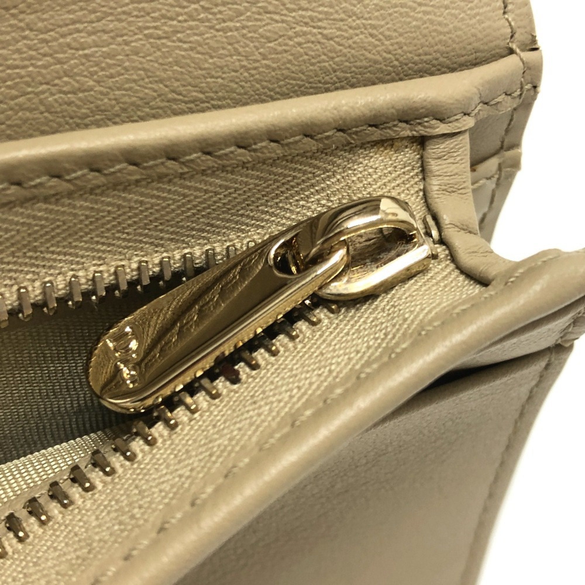 Christian Dior Beige Leather Wallet (Bi-Fold) ()