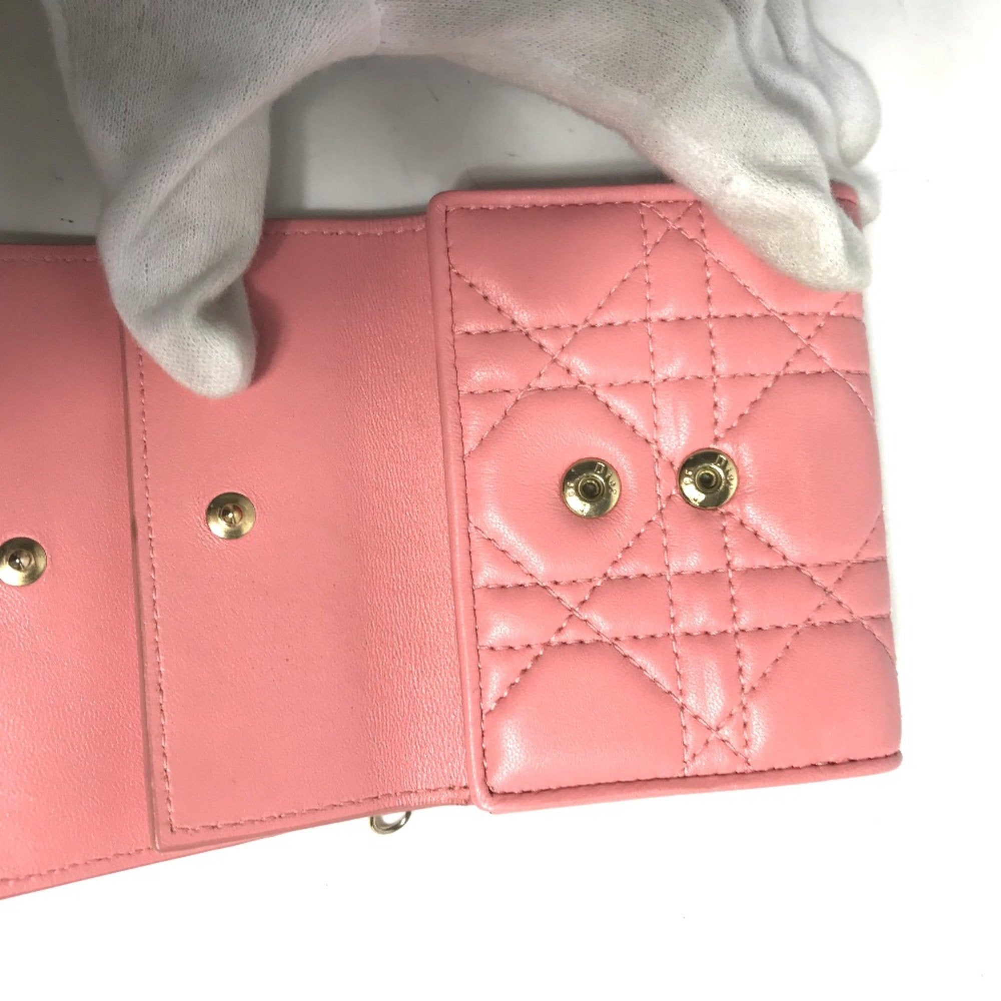 Christian Dior Pink Leather Wallet (Tri-Fold) ()
