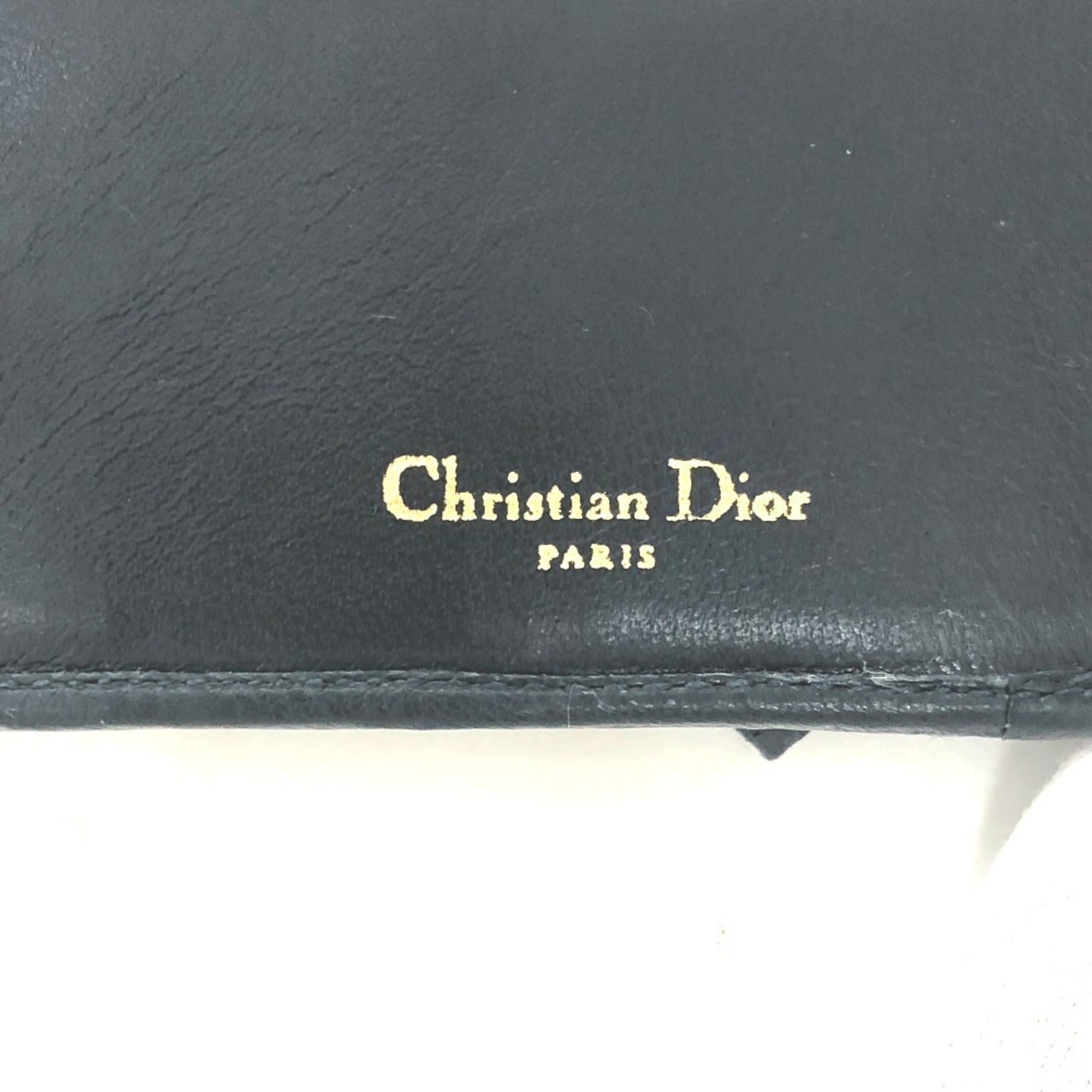 Christian Dior Cannage/Lady Dior Navy Leather Coin Purse/Coin Case ()