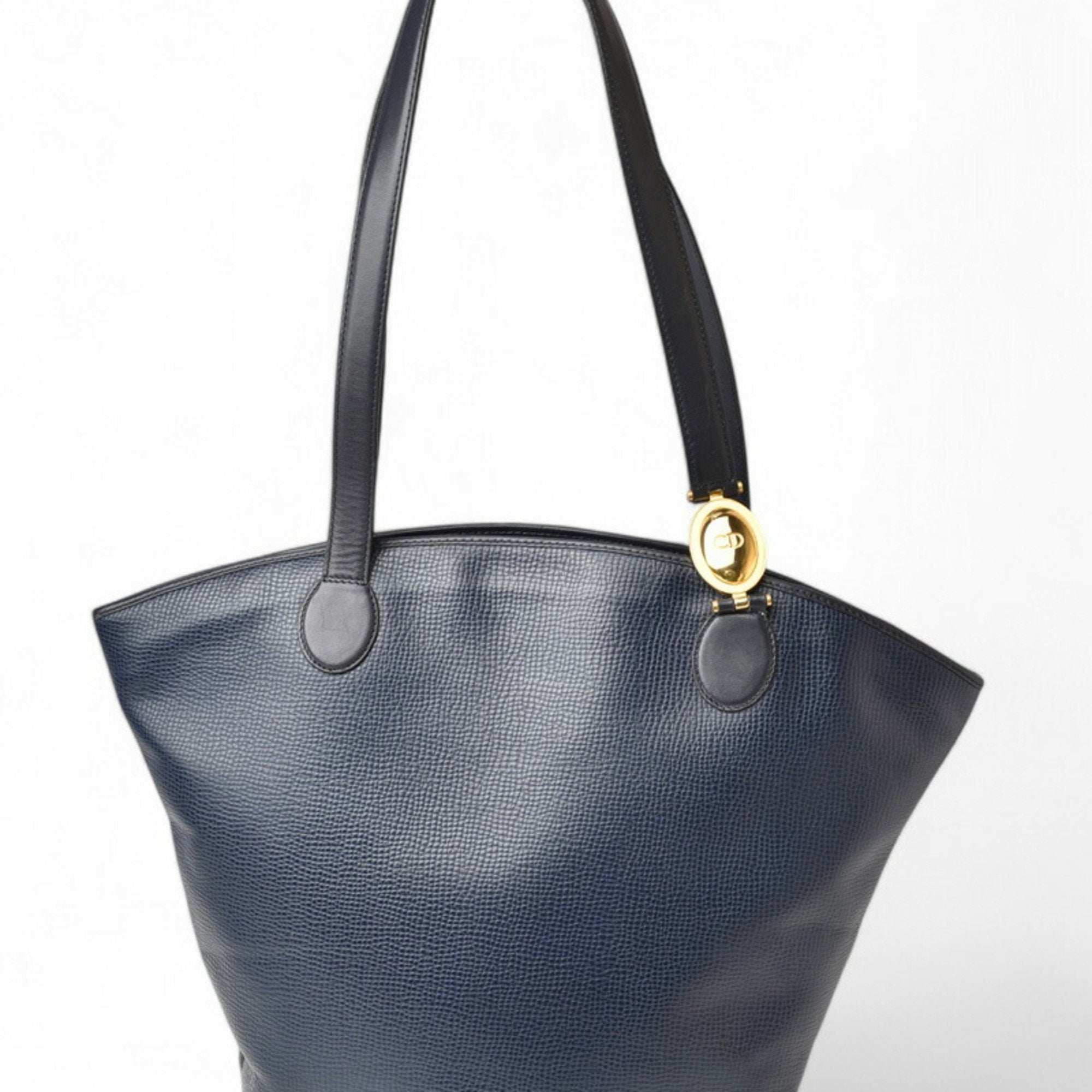 Christian Dior Navy Leather Tote Bag ()