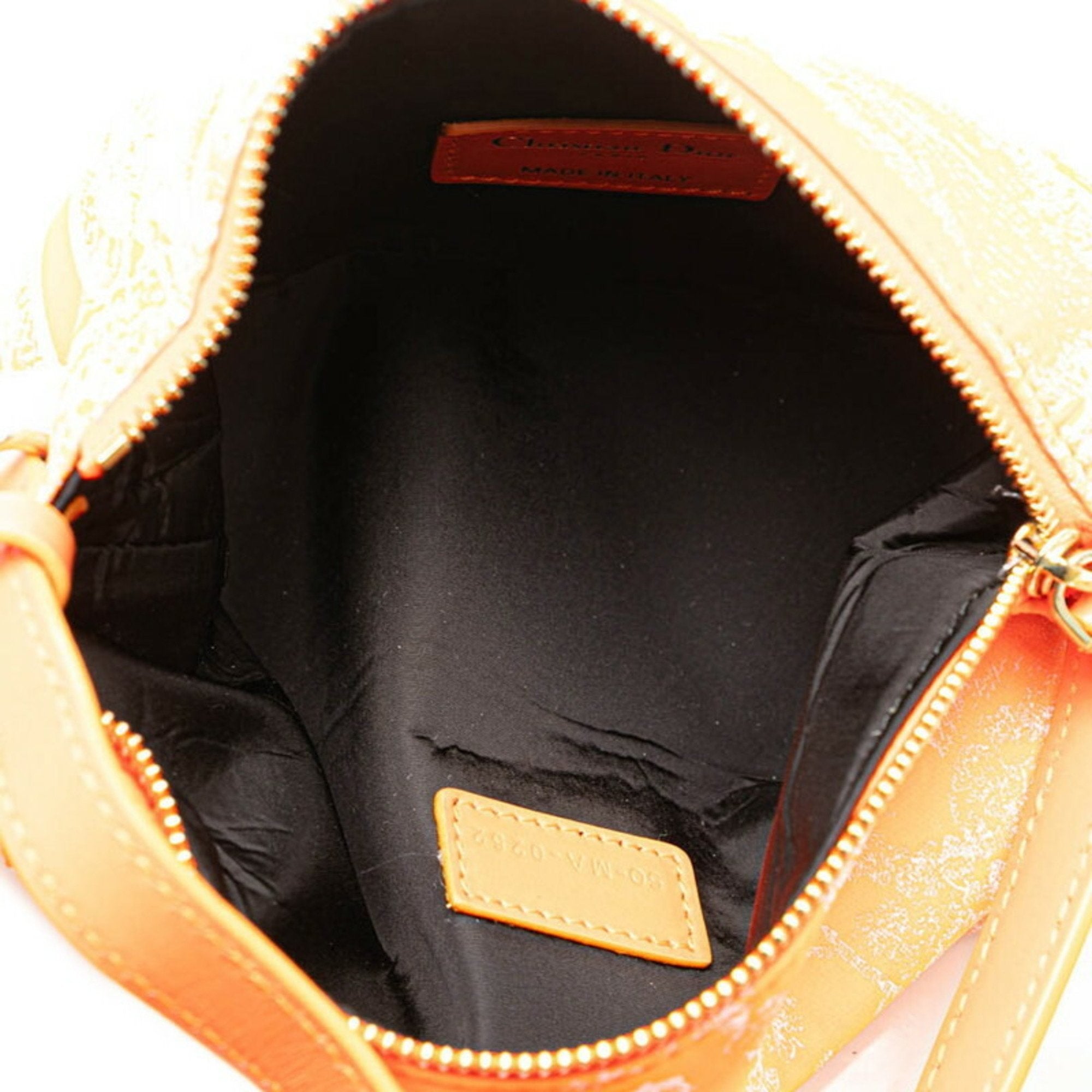 Christian Dior Orange Nylon Leather Handbag ()