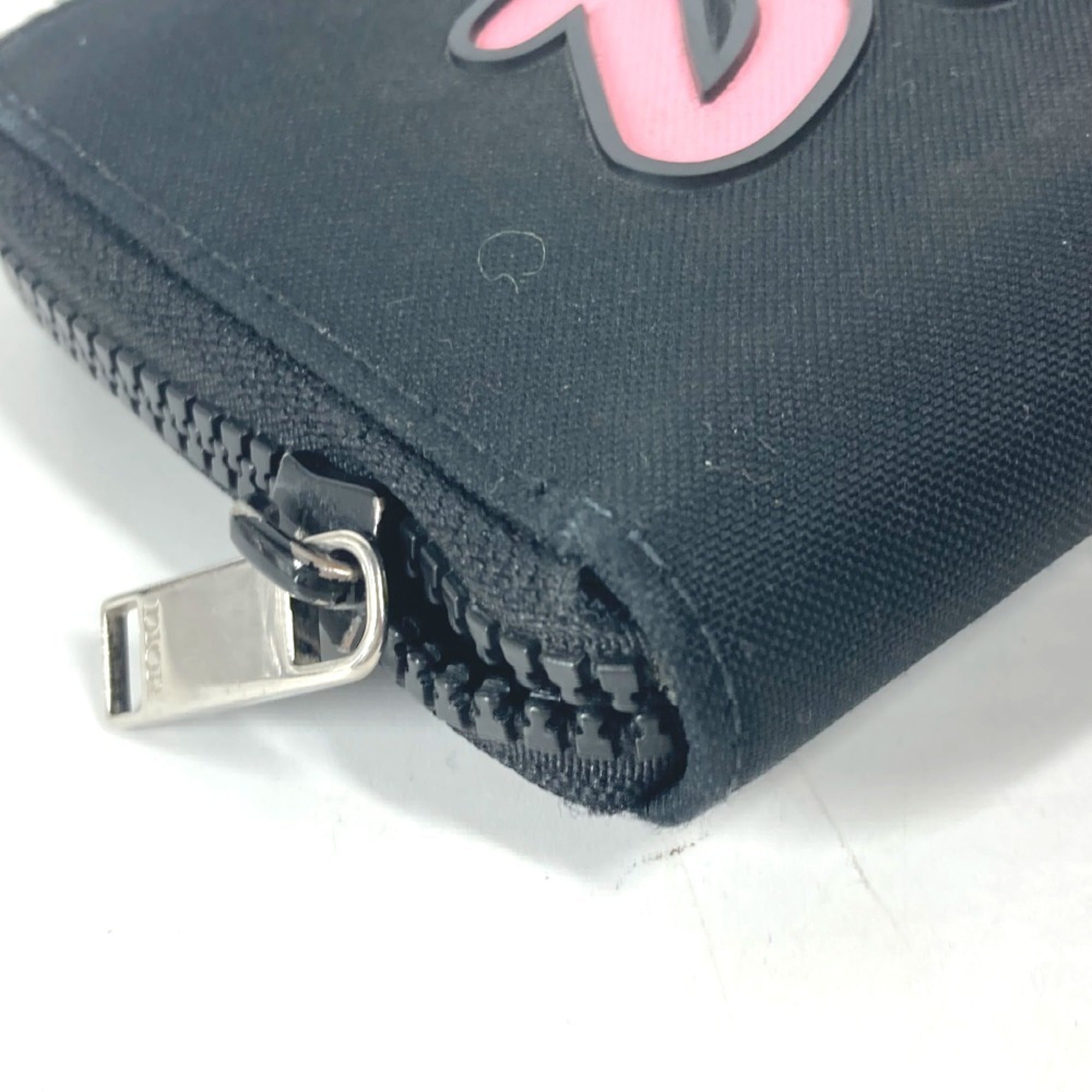 Christian Dior Black Pink Nylon Long Wallet (Bi-Fold) ()