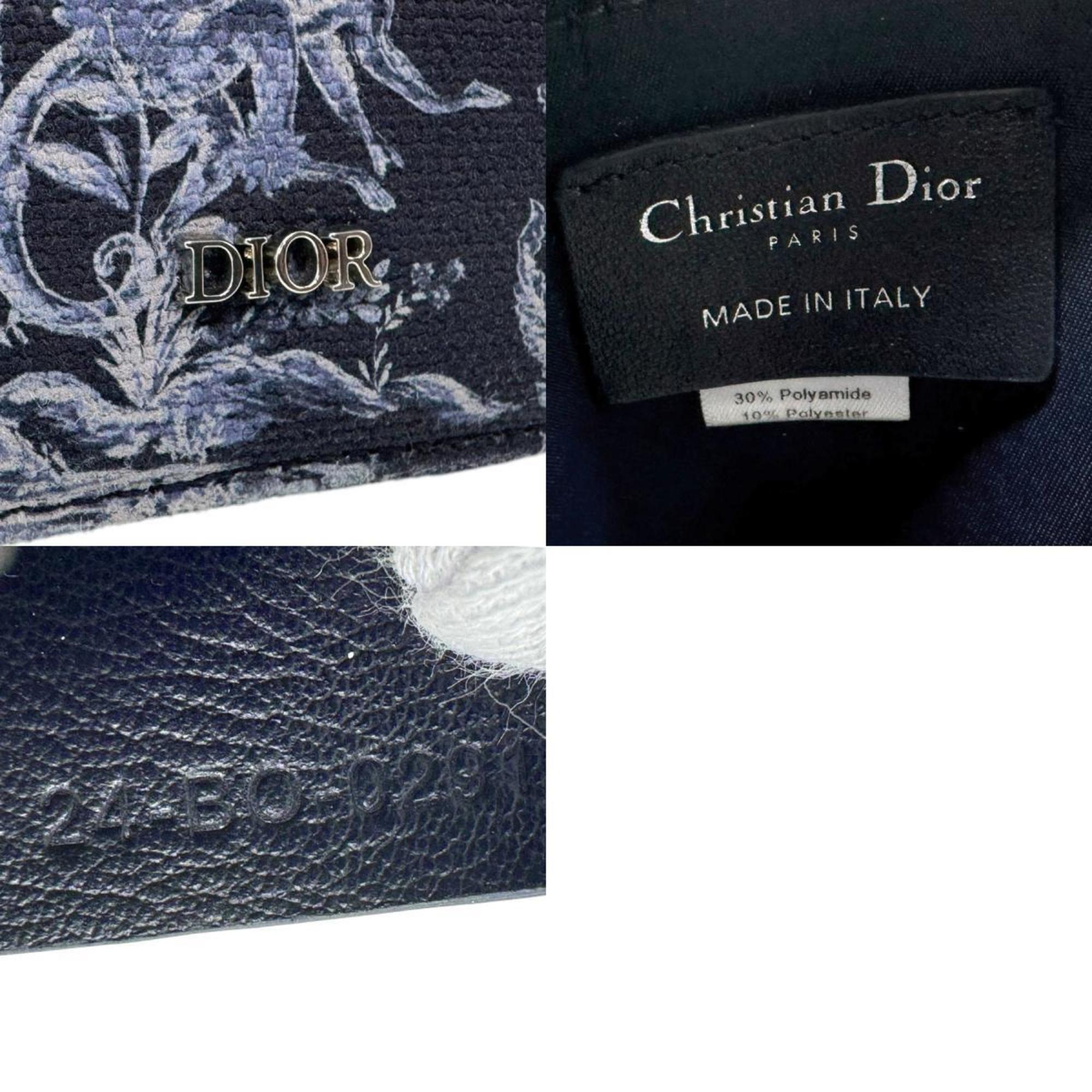 Christian Dior Navy Canvas Leather Shoulder Bag ()