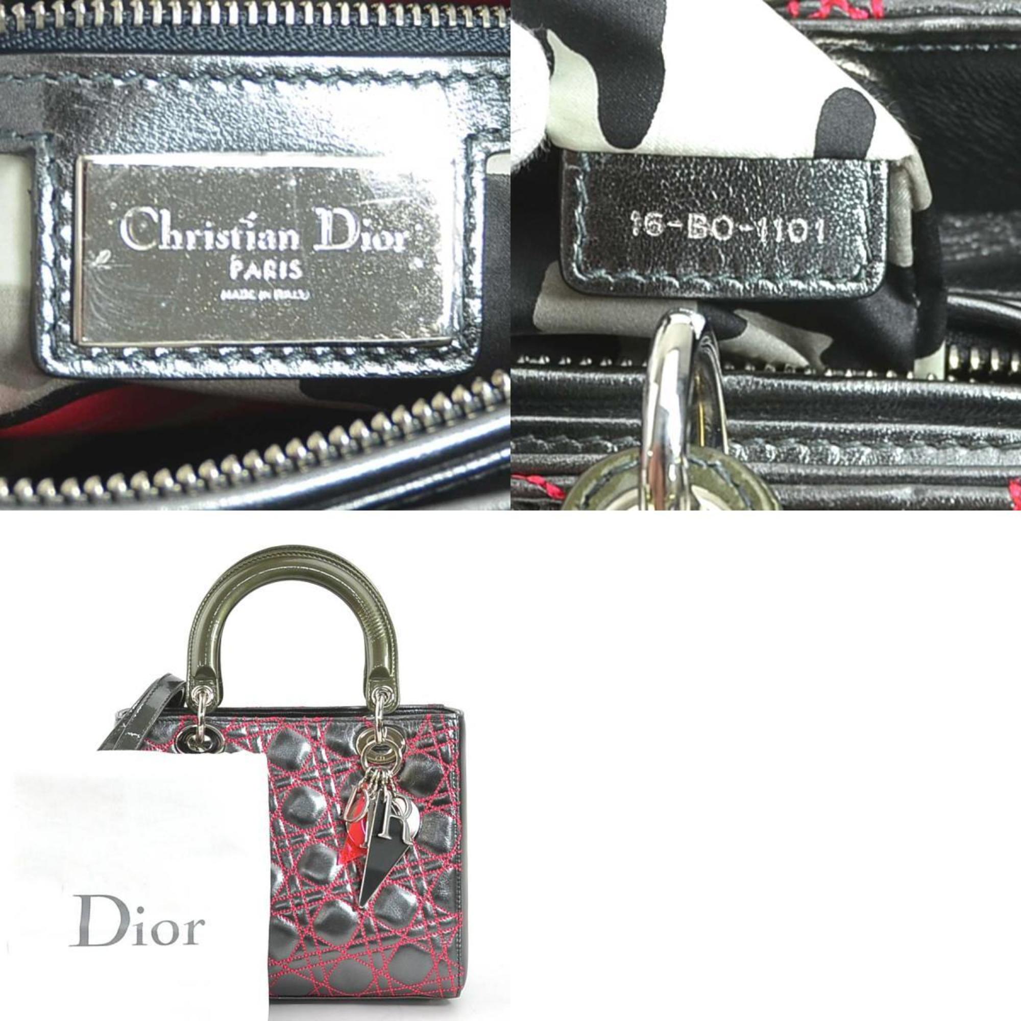 Christian Dior Metallic Green Leather Handbag Shoulder Bag ()