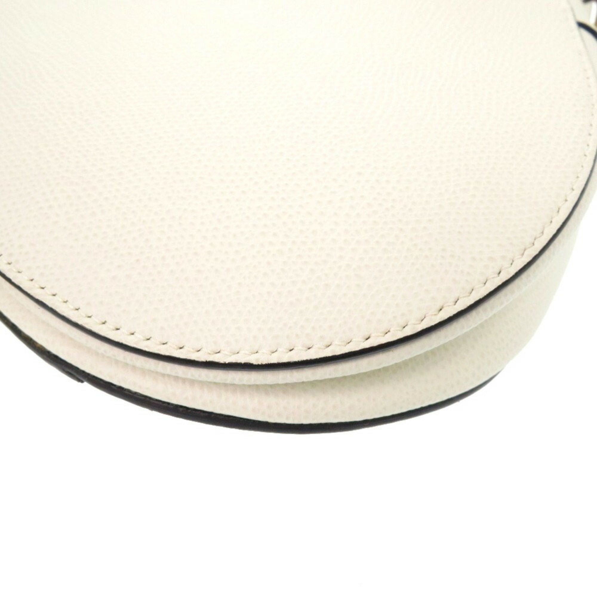 Christian Dior White Leather Handbag Saddle Bag ()