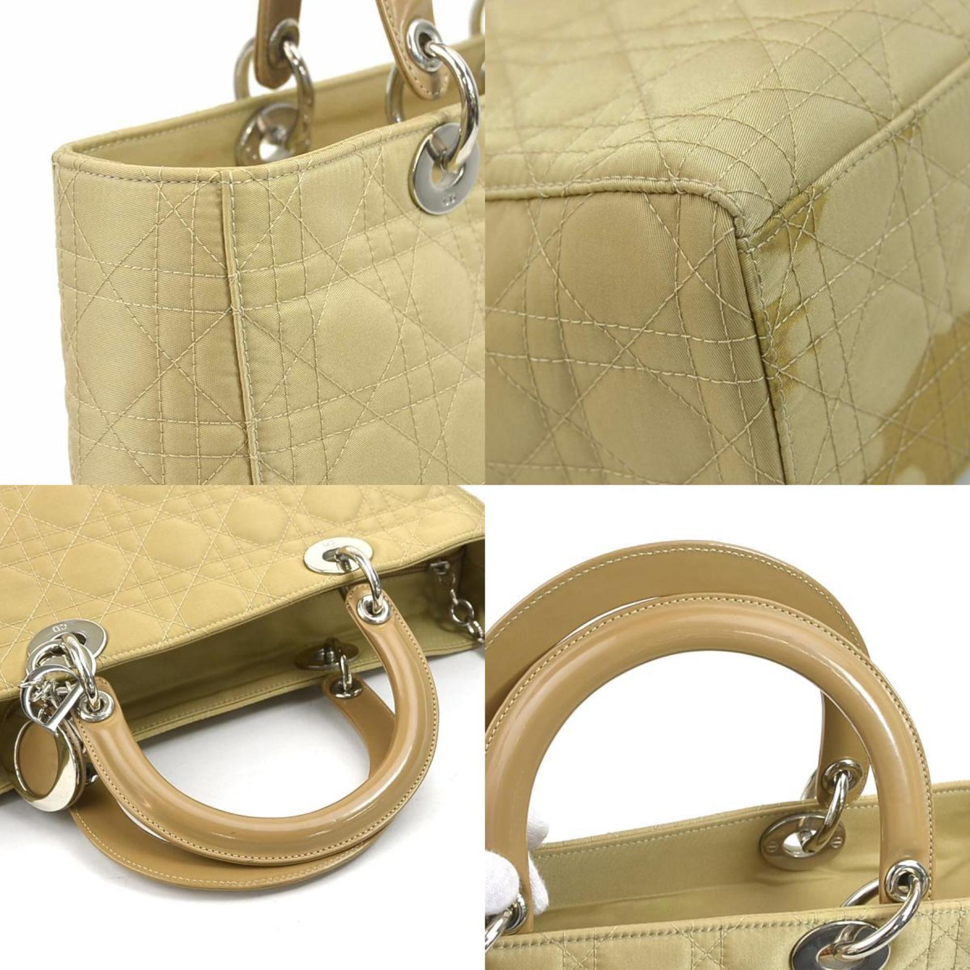 Christian Dior Beige Canvas Handbag Shoulder Bag ()