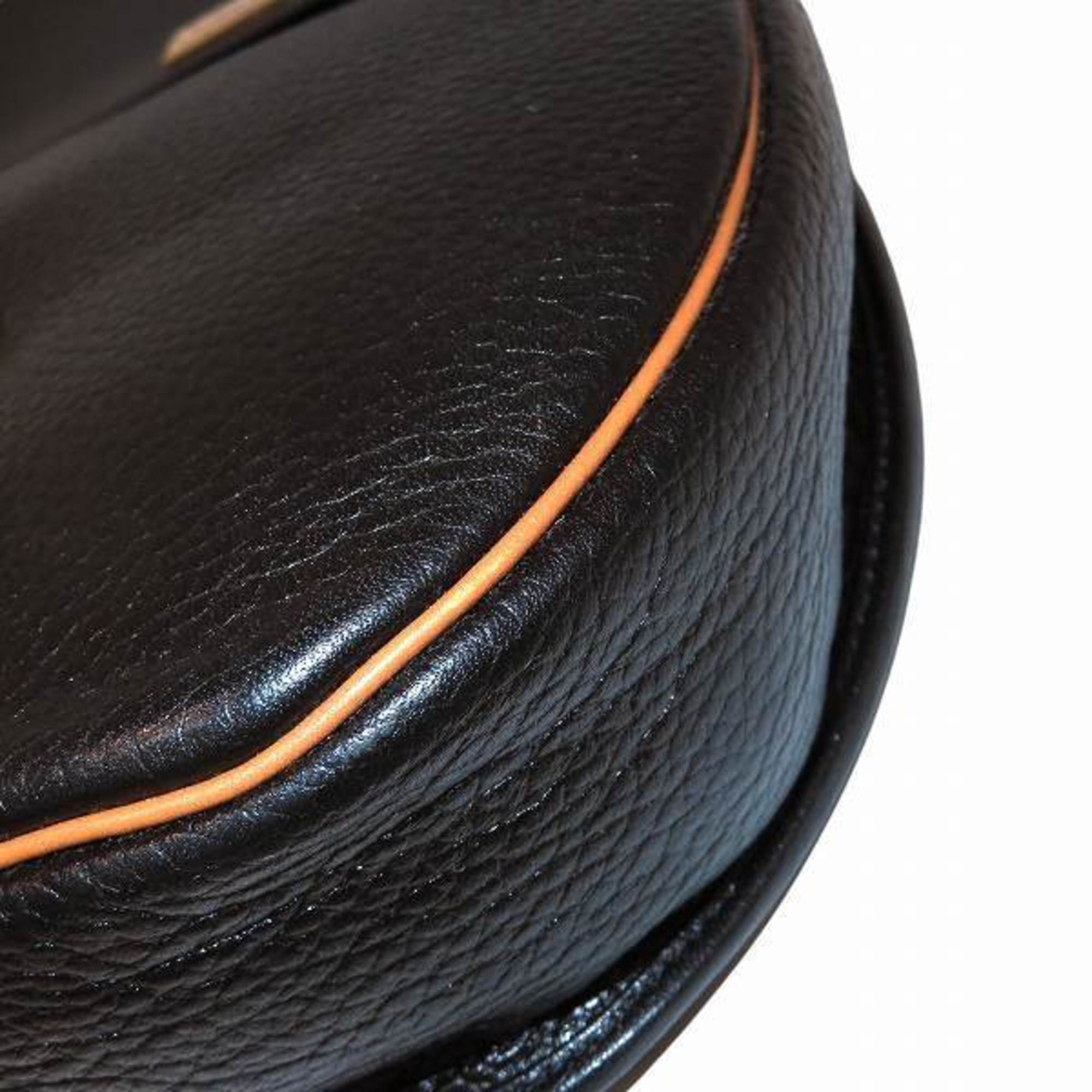 Christian Dior Black Brown Leather Shoulder Bag ()