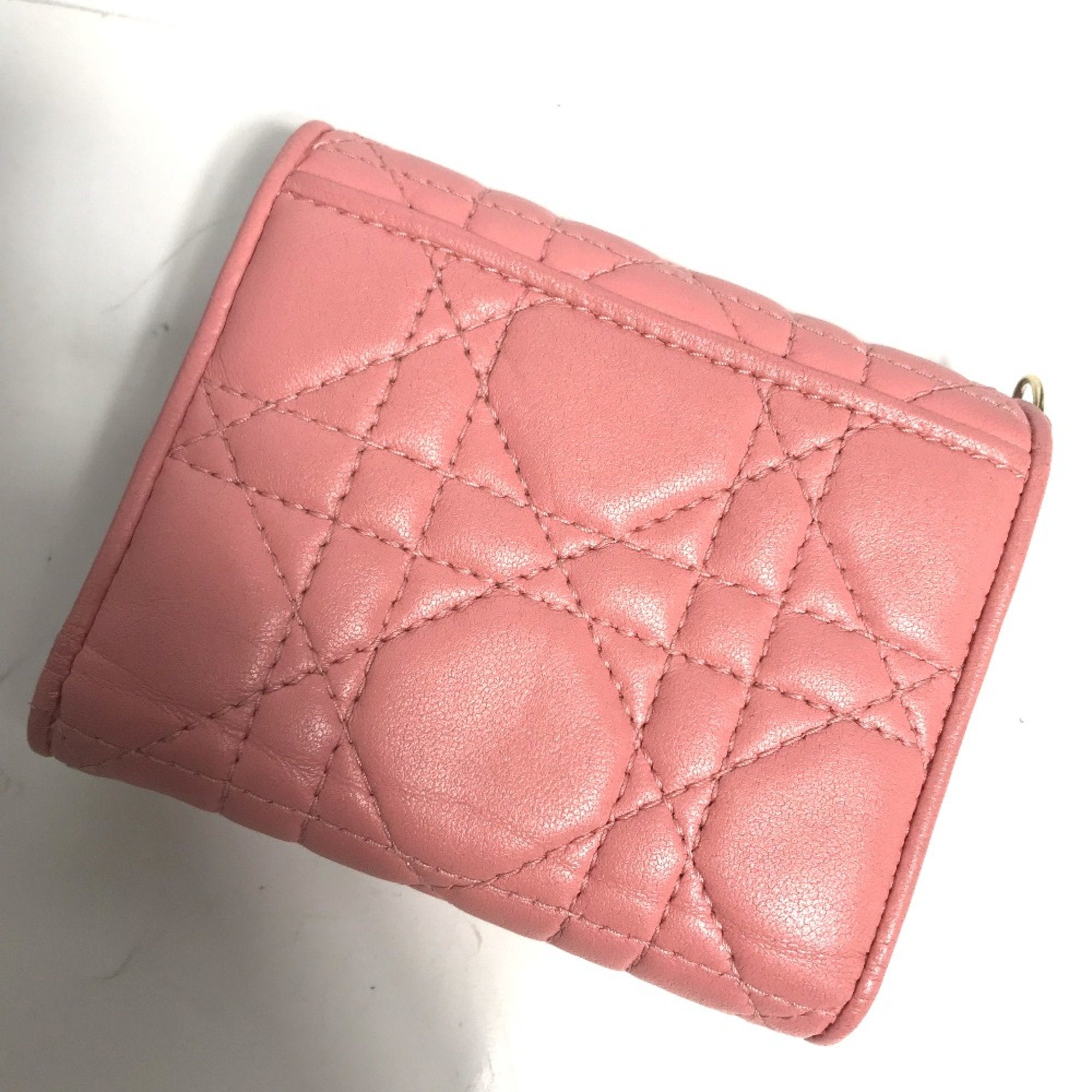 Christian Dior Pink Leather Wallet (Tri-Fold) ()