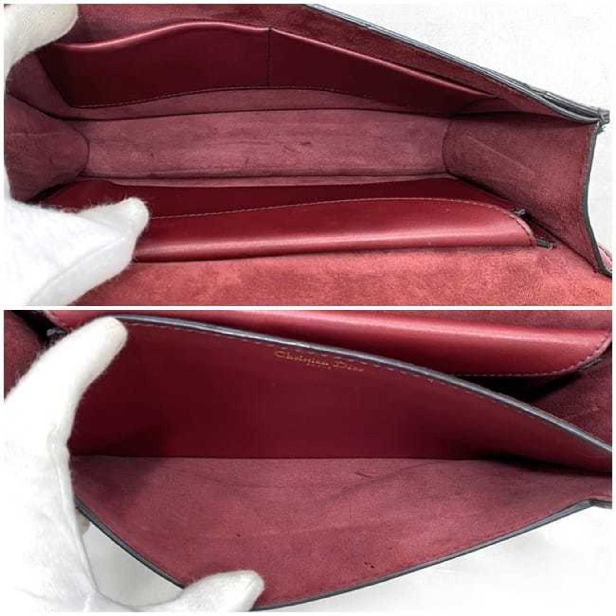 Christian Dior Red Color Leather Shoulder Bag ()
