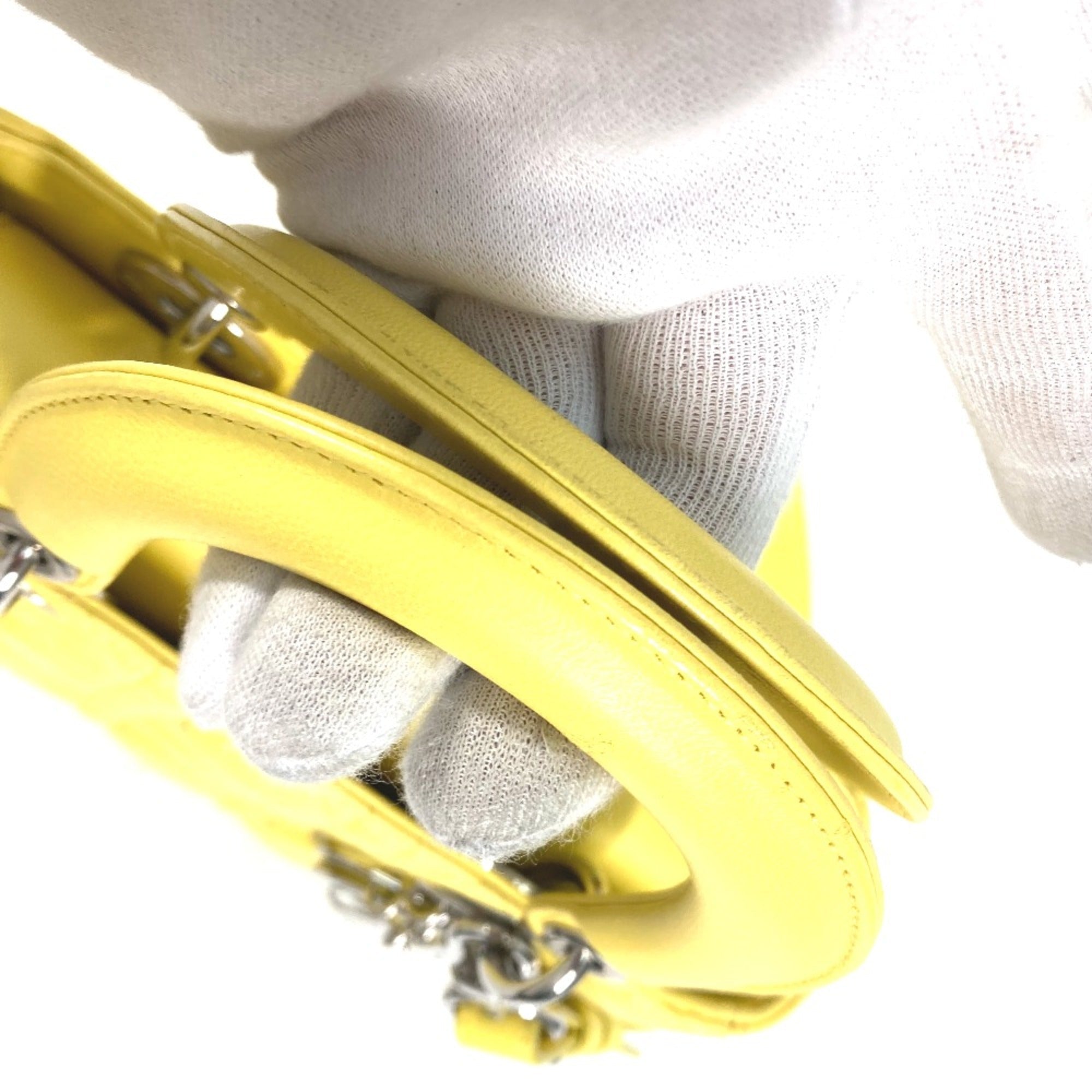 Christian Dior Yellow Leather Handbag ()