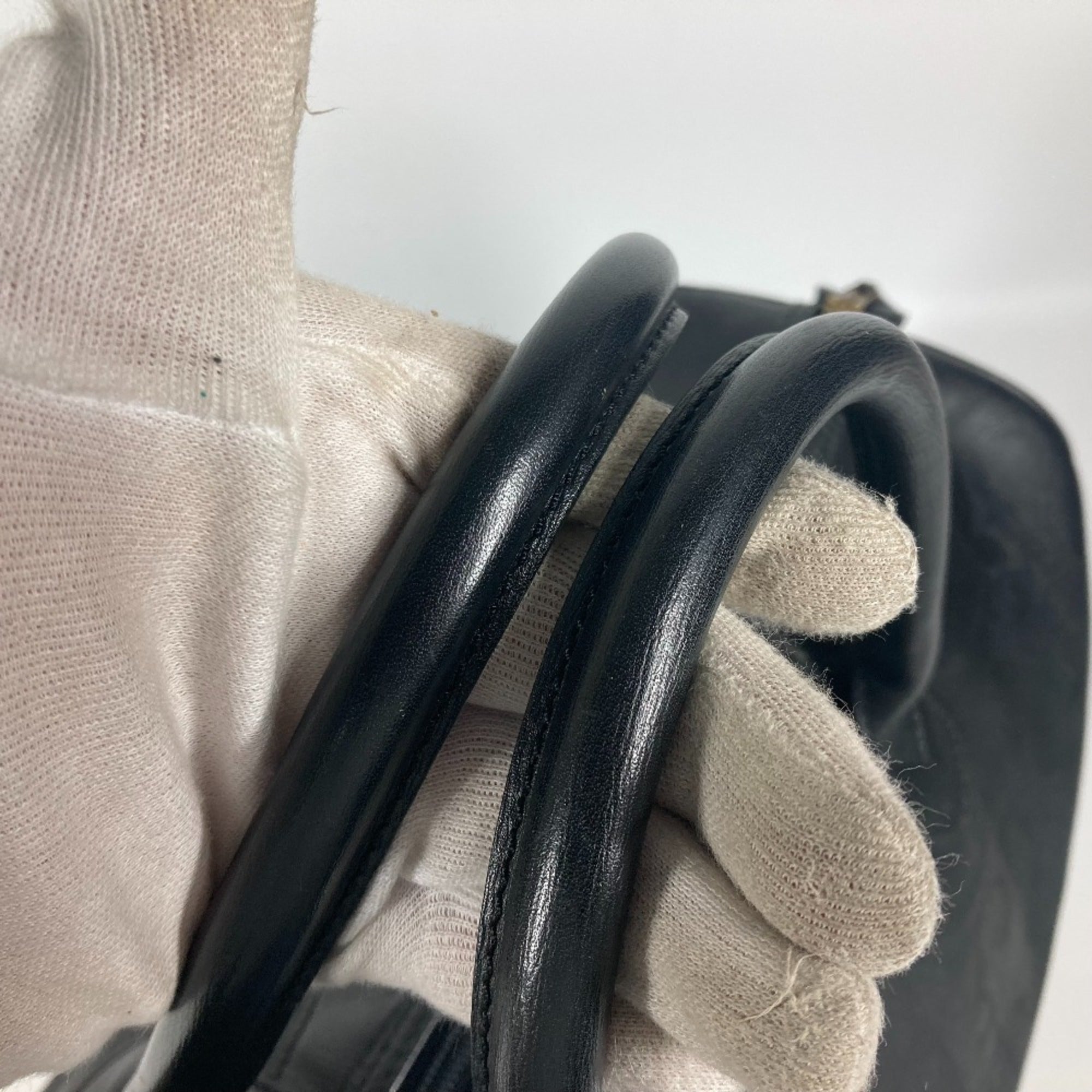 Christian Dior Black Leather Boston Bag ()