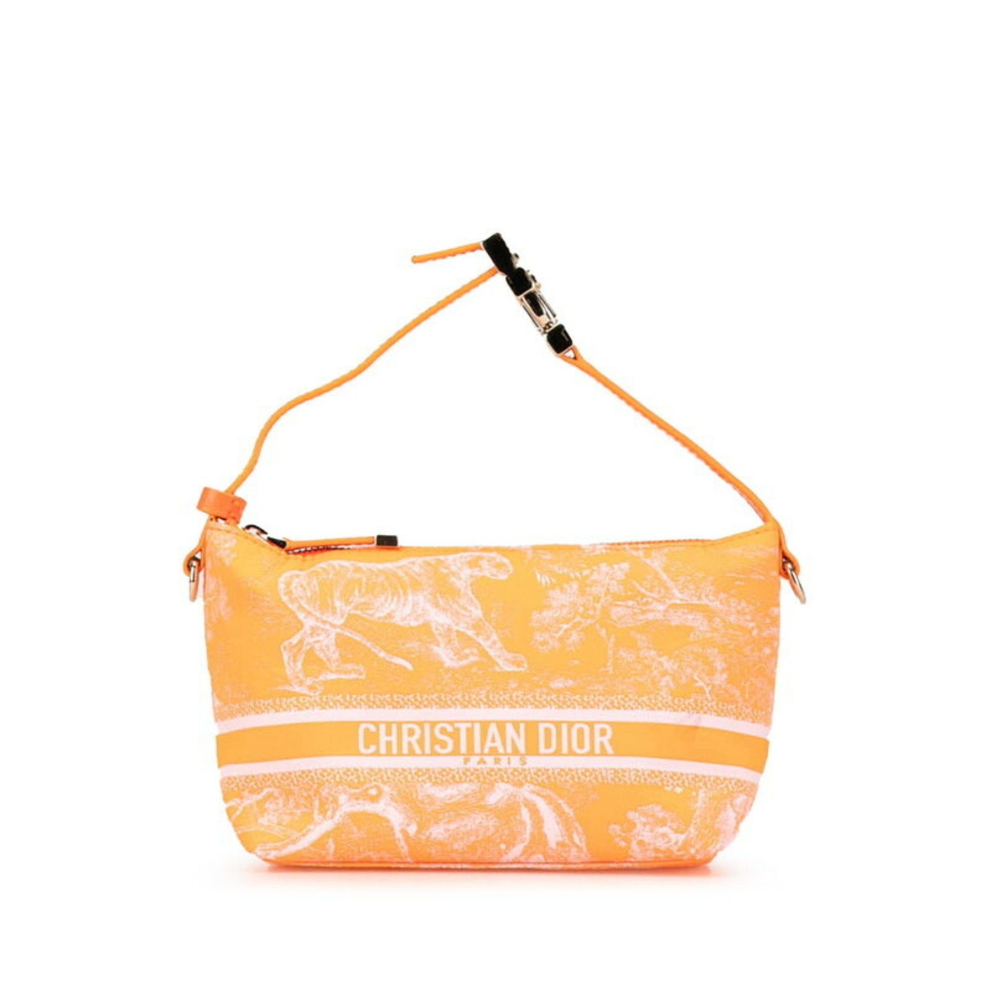 Christian Dior Orange Nylon Leather Handbag ()