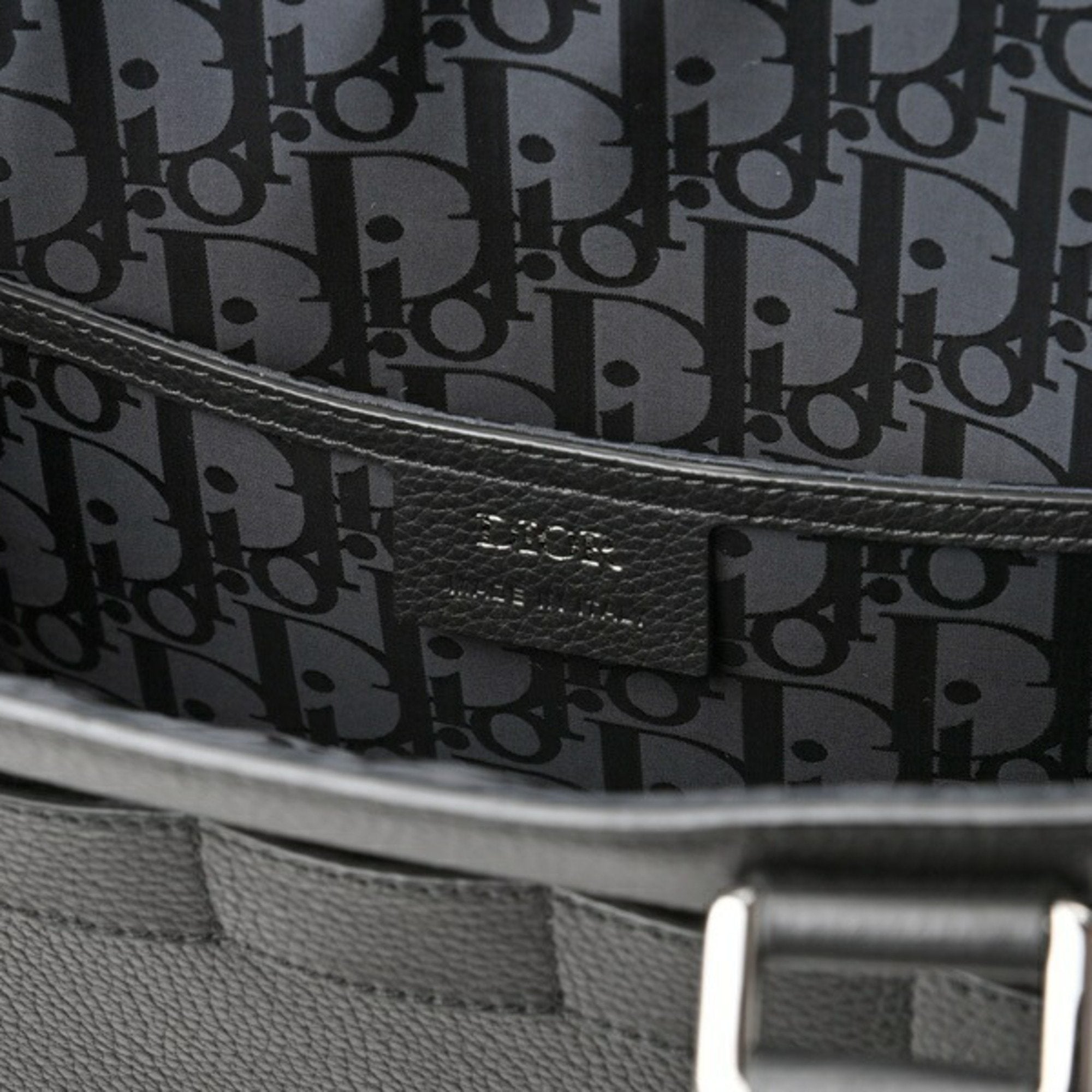Christian Dior Black Leather Tote Bag ()
