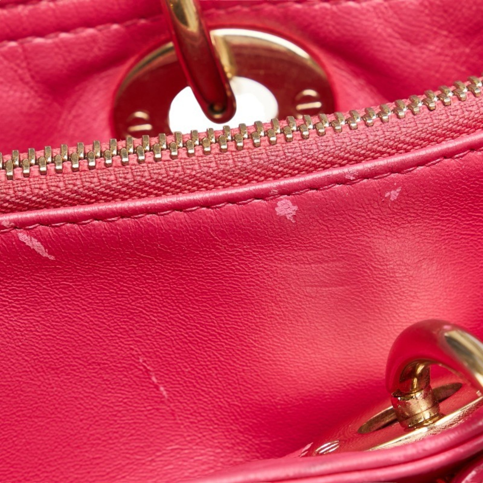 Christian Dior Pink Leather Handbag Shoulder Bag ()