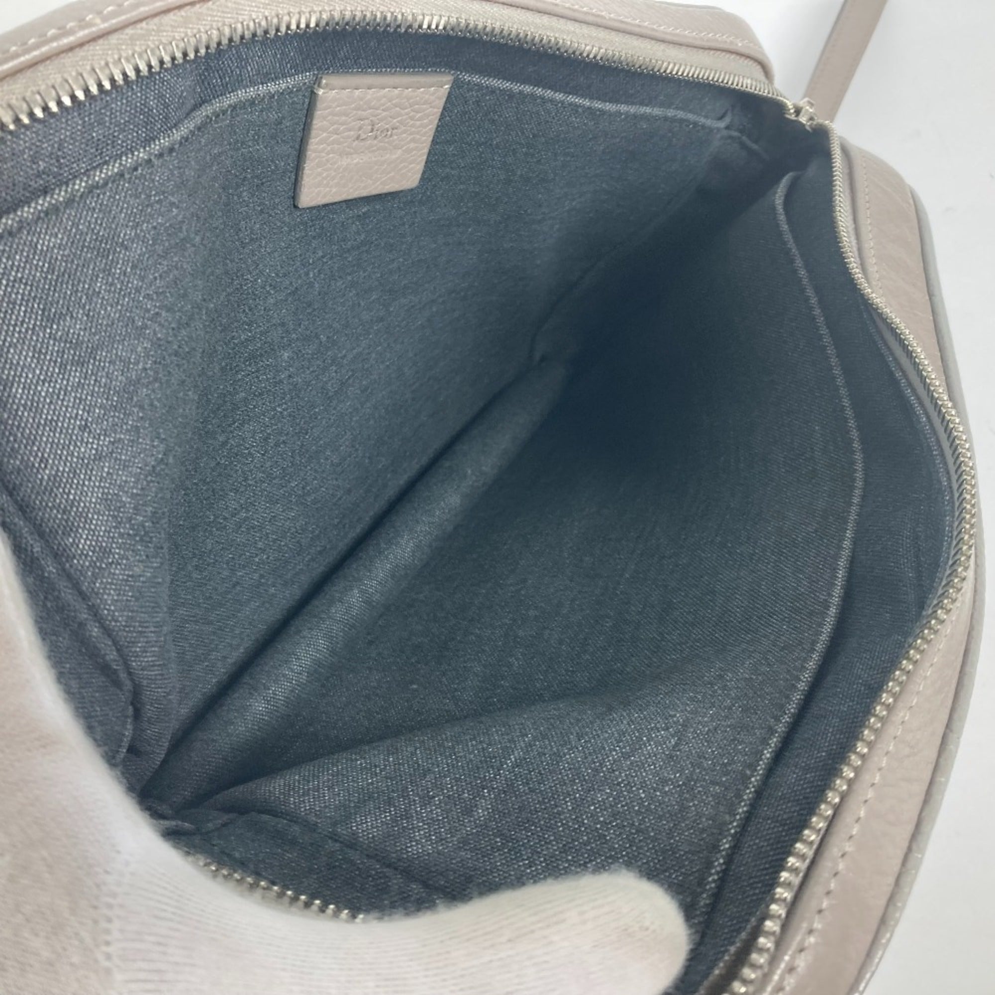 Christian Dior Gray Leather Clutch Bag ()