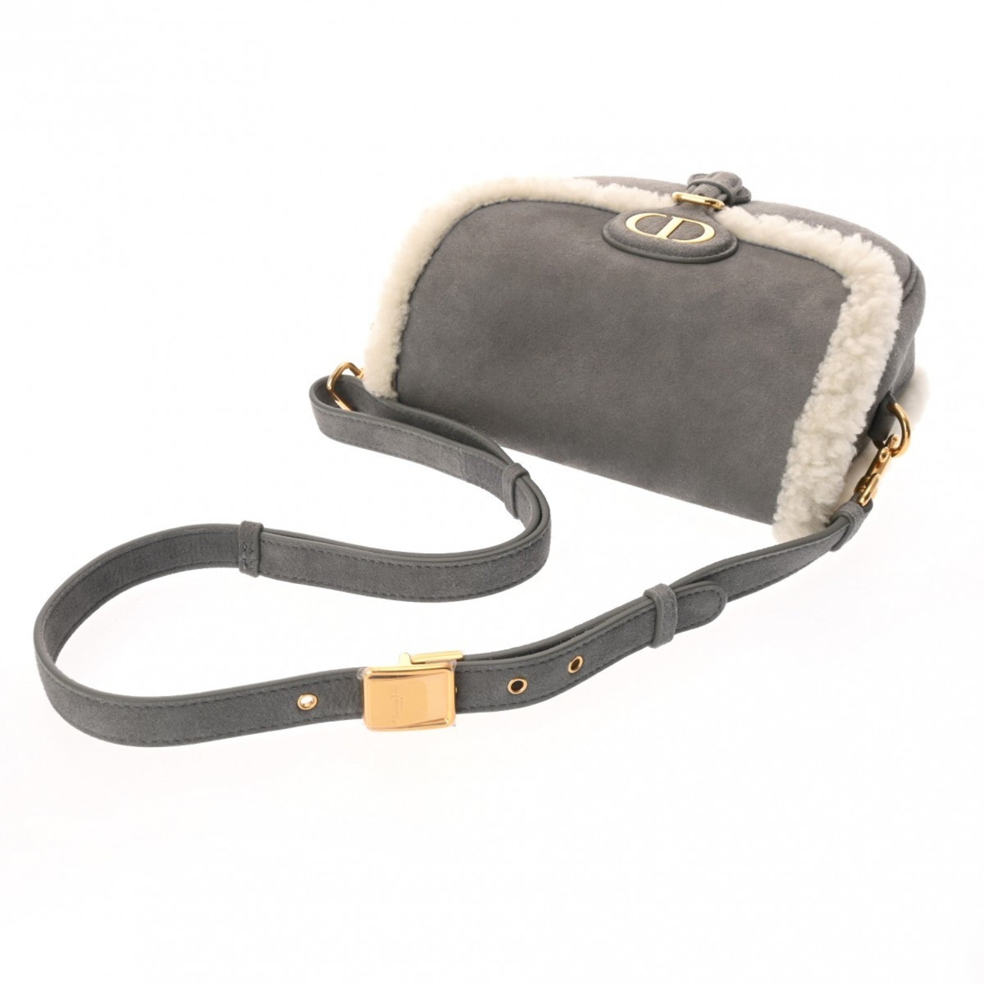 Christian Dior Gray Suede Leather Shoulder Bag ()