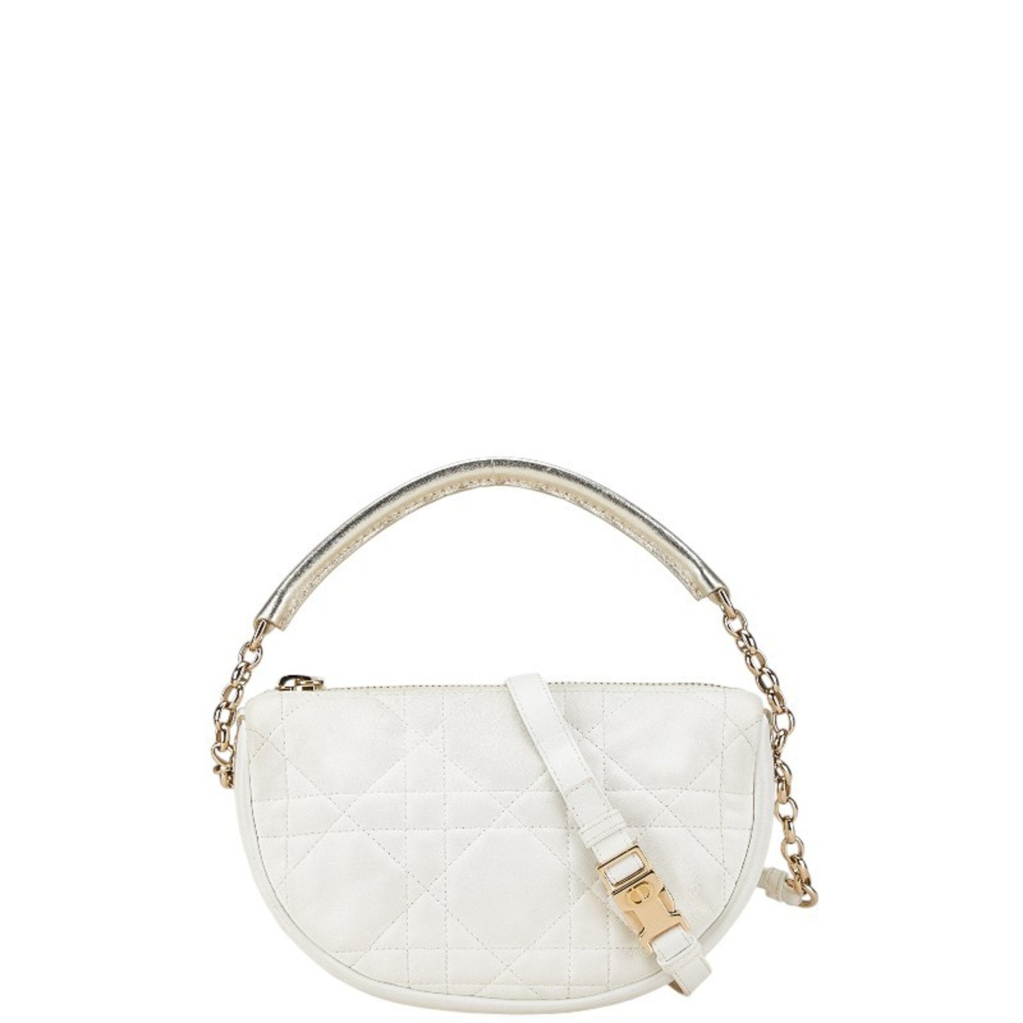 Christian Dior White Leather Shoulder Bag ()