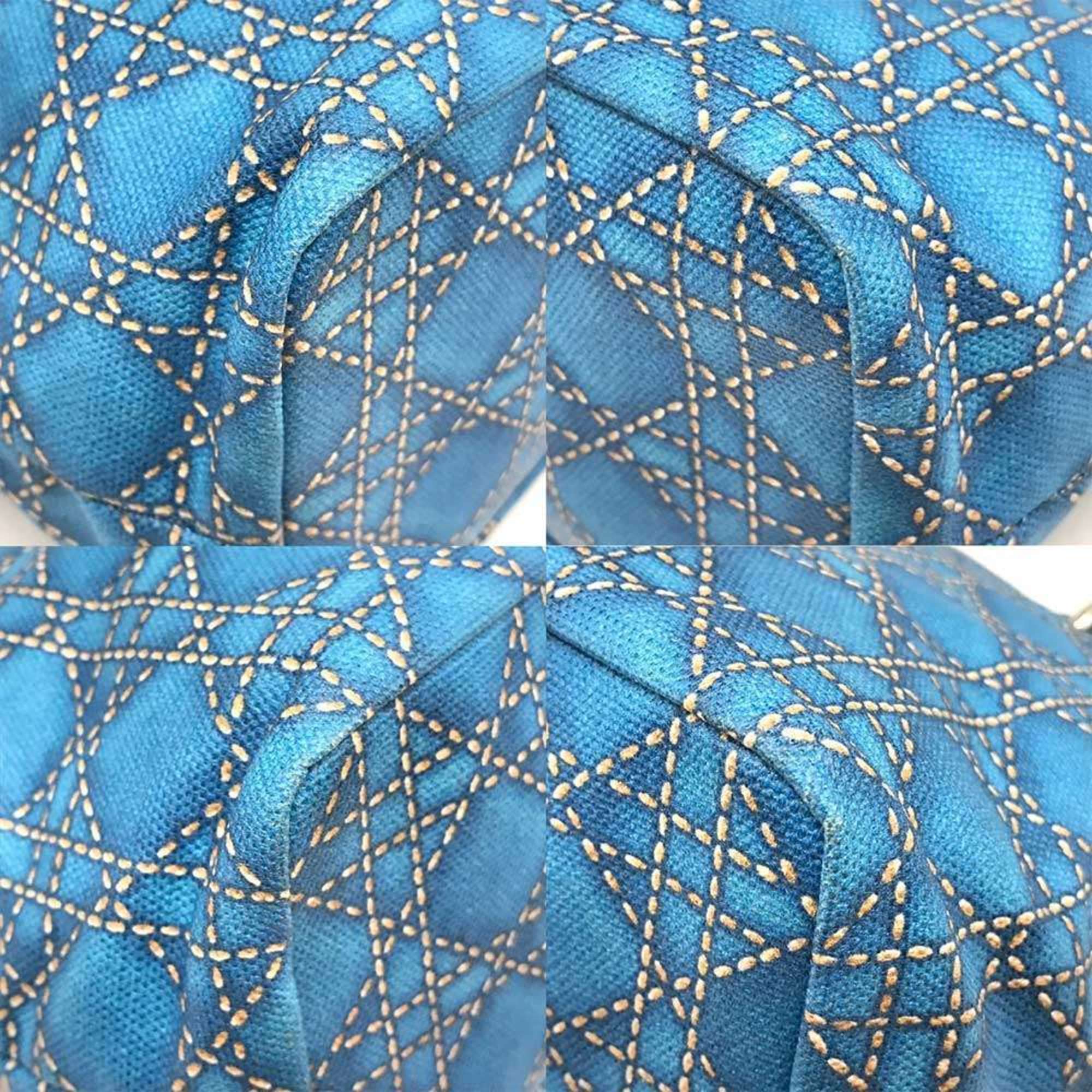 Christian Dior Lady Dior Blue Pvc Tote Bag ()