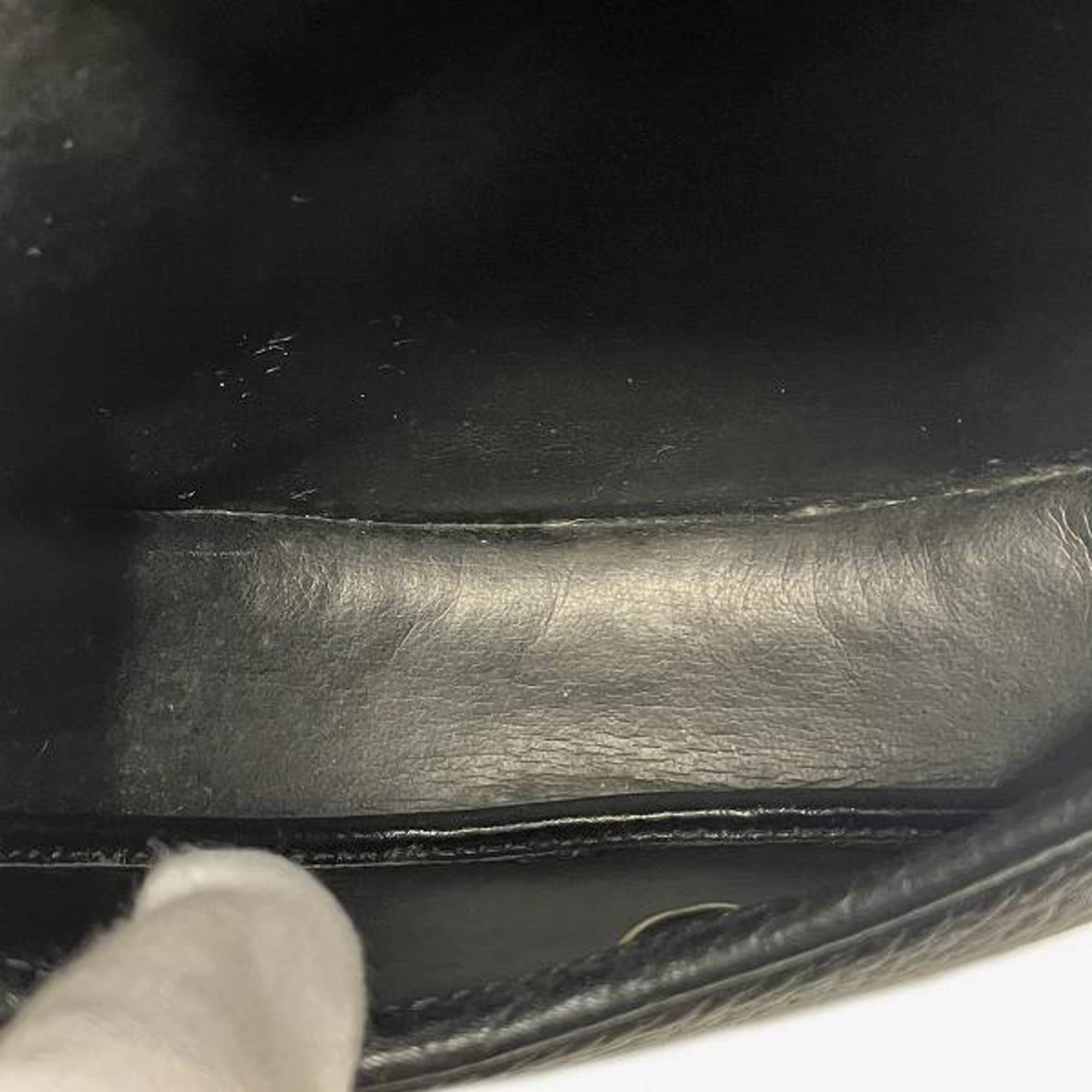 Christian Dior Black Leather Clutch Bag Shoulder Bag ()