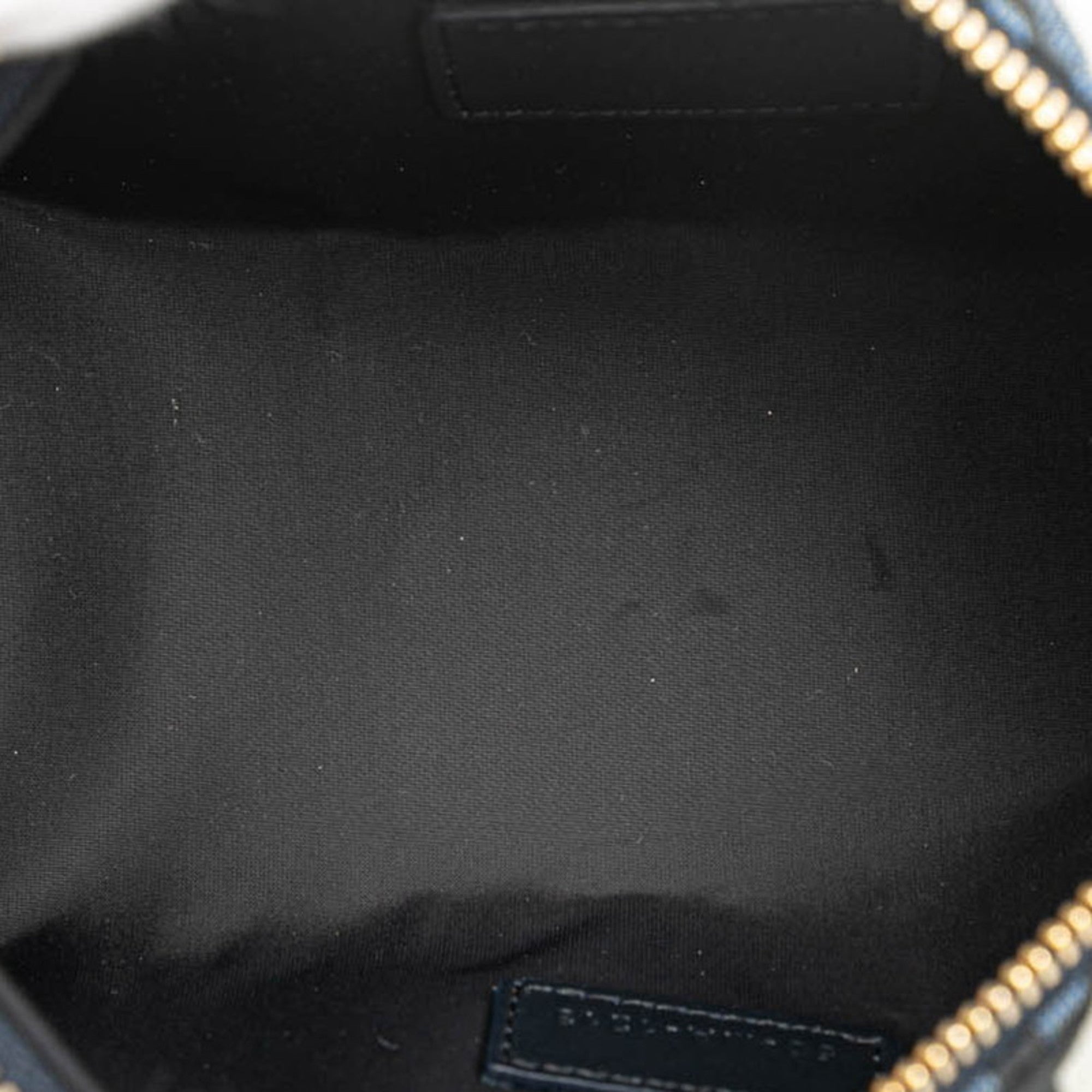 Christian Dior Gray Navy Fabric Leather Pouch ()