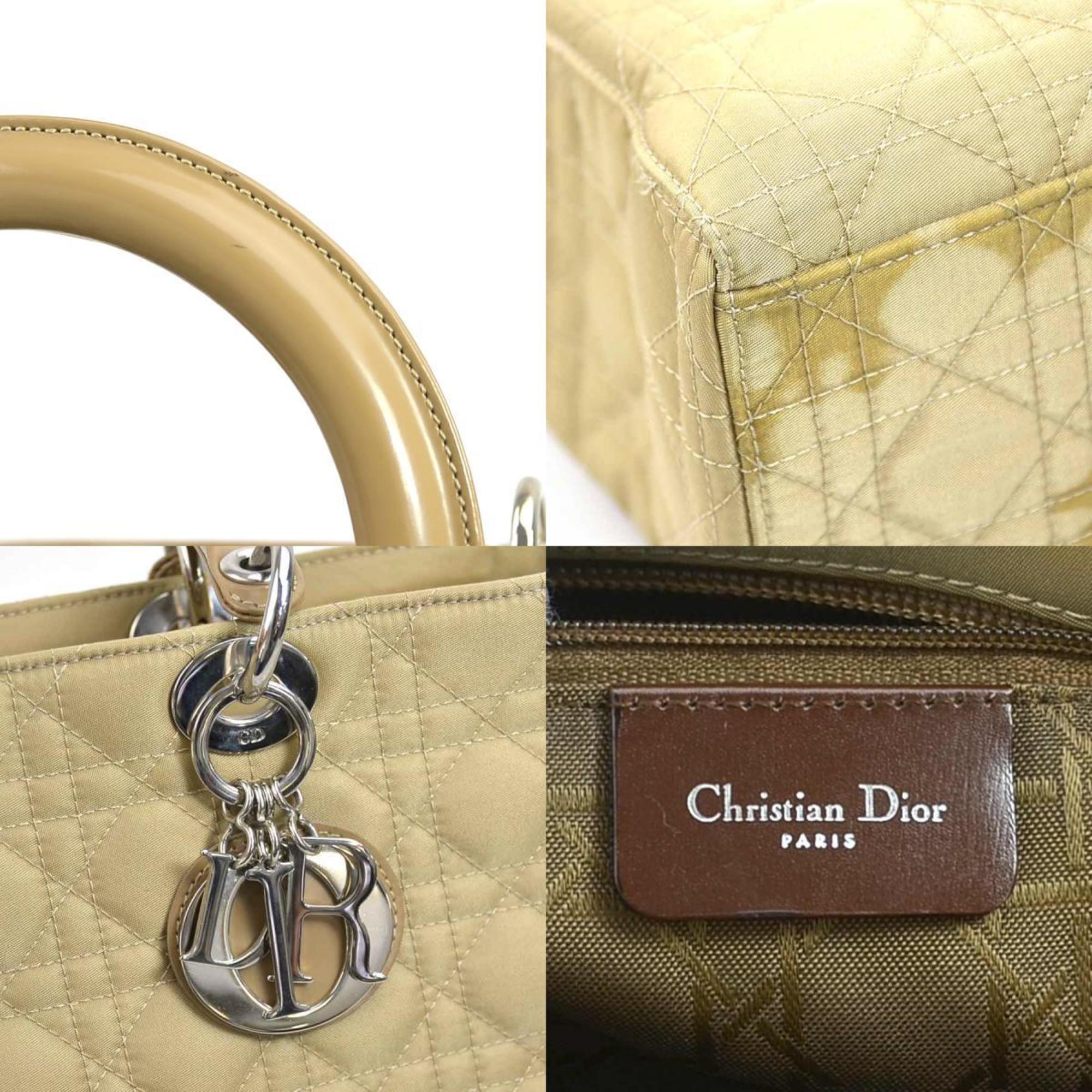 Christian Dior Beige Canvas Handbag Shoulder Bag ()