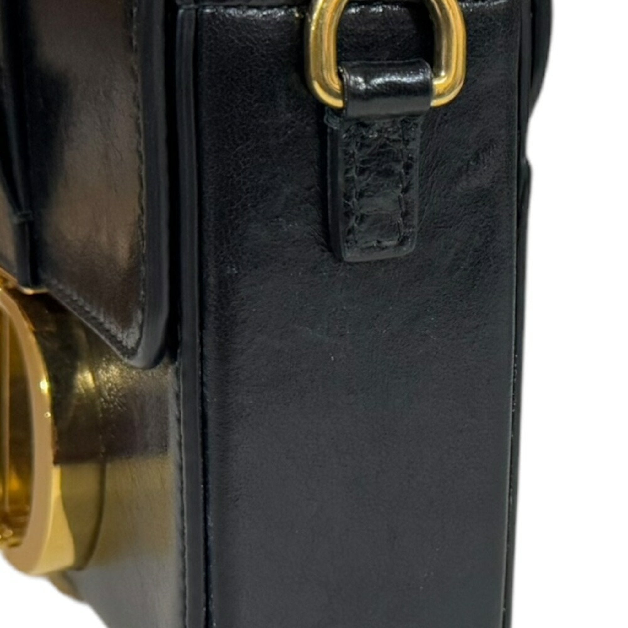 Christian Dior Black Leather Shoulder Bag ()