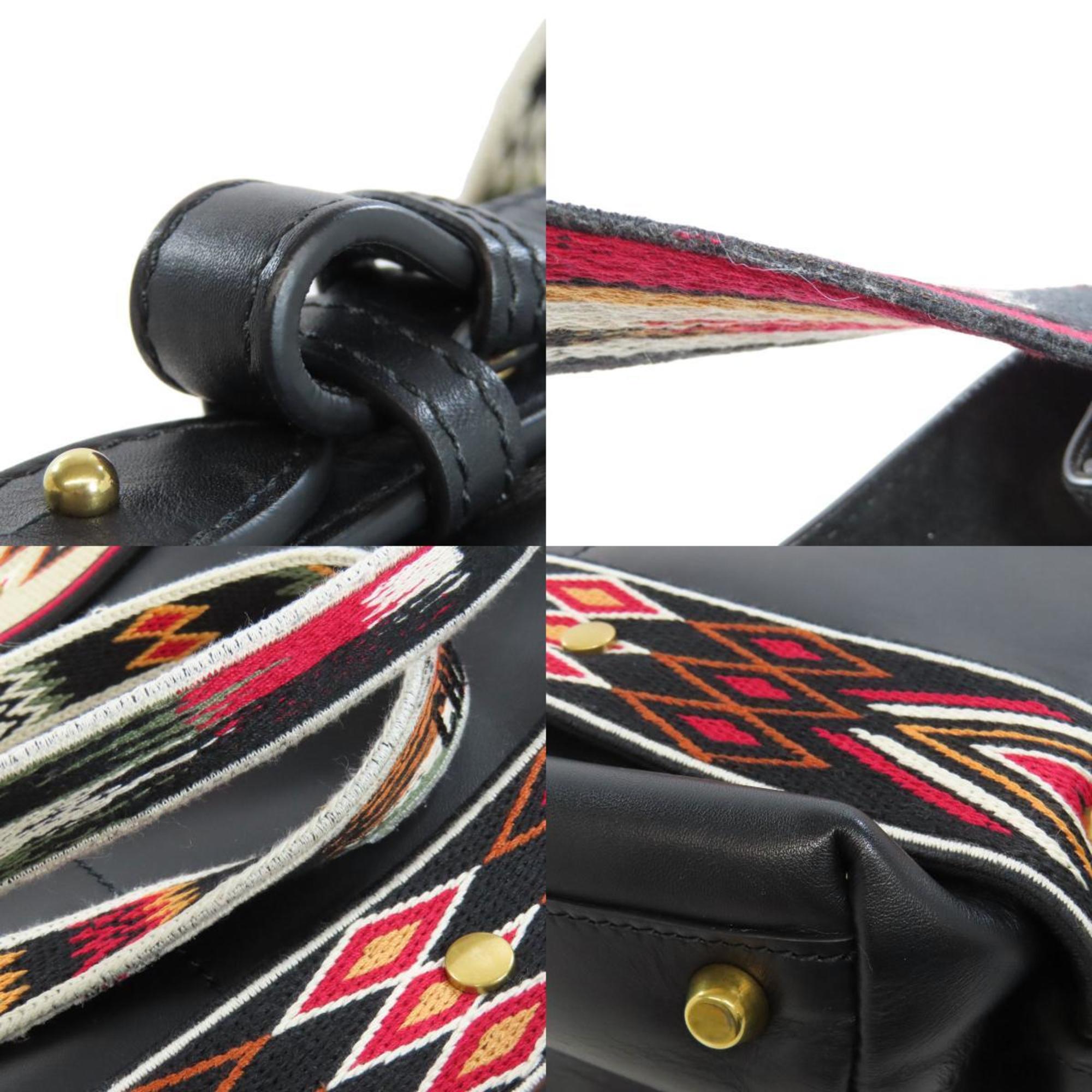Christian Dior Black Leather Shoulder Bag ()